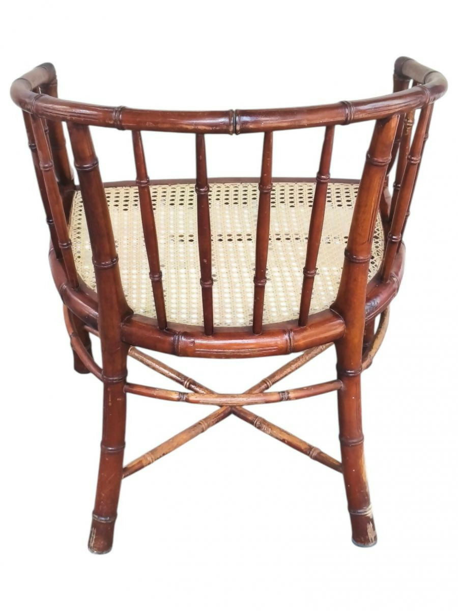 Poltrona Estilo Regency Fake Bambu com Palhinha