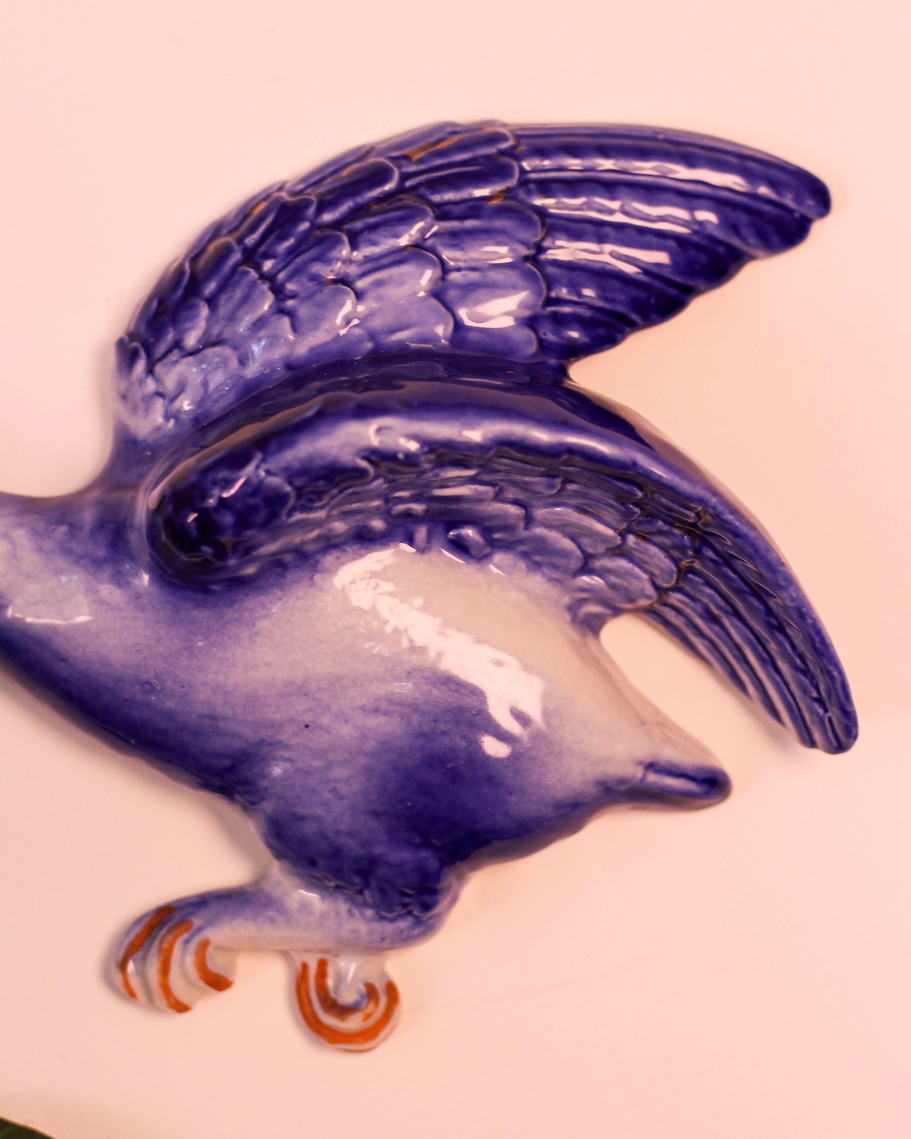 Adornos de parede em porcelana, anos 1960 - Pássaros