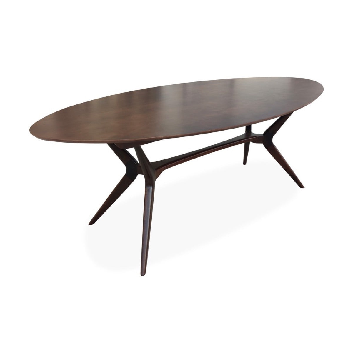 Mesa de Jantar Oval em Madeira Maciça