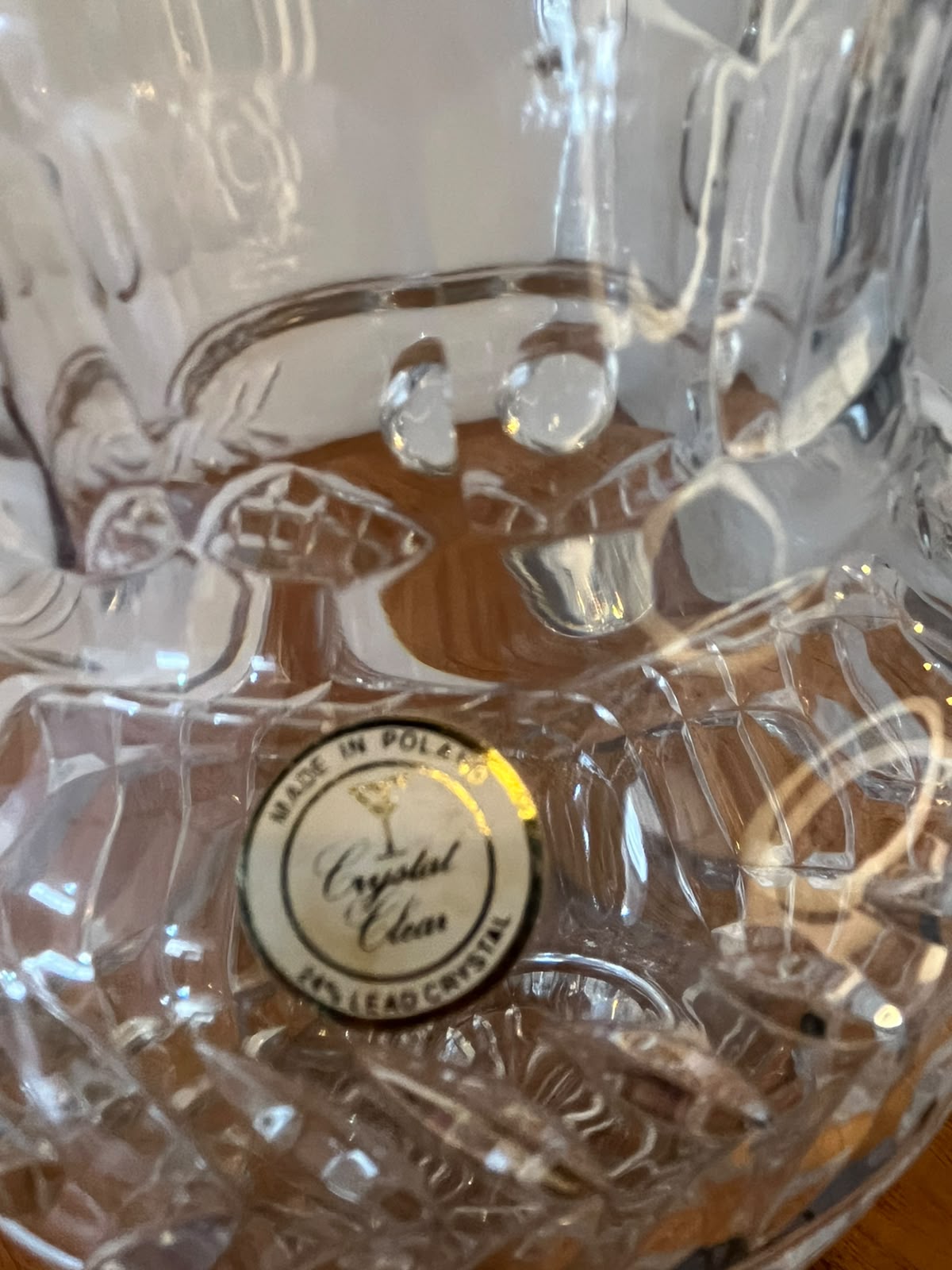 Jarra em cristal lapidado Crystal Clear 24% PbO – Polônia – 27,5 cm