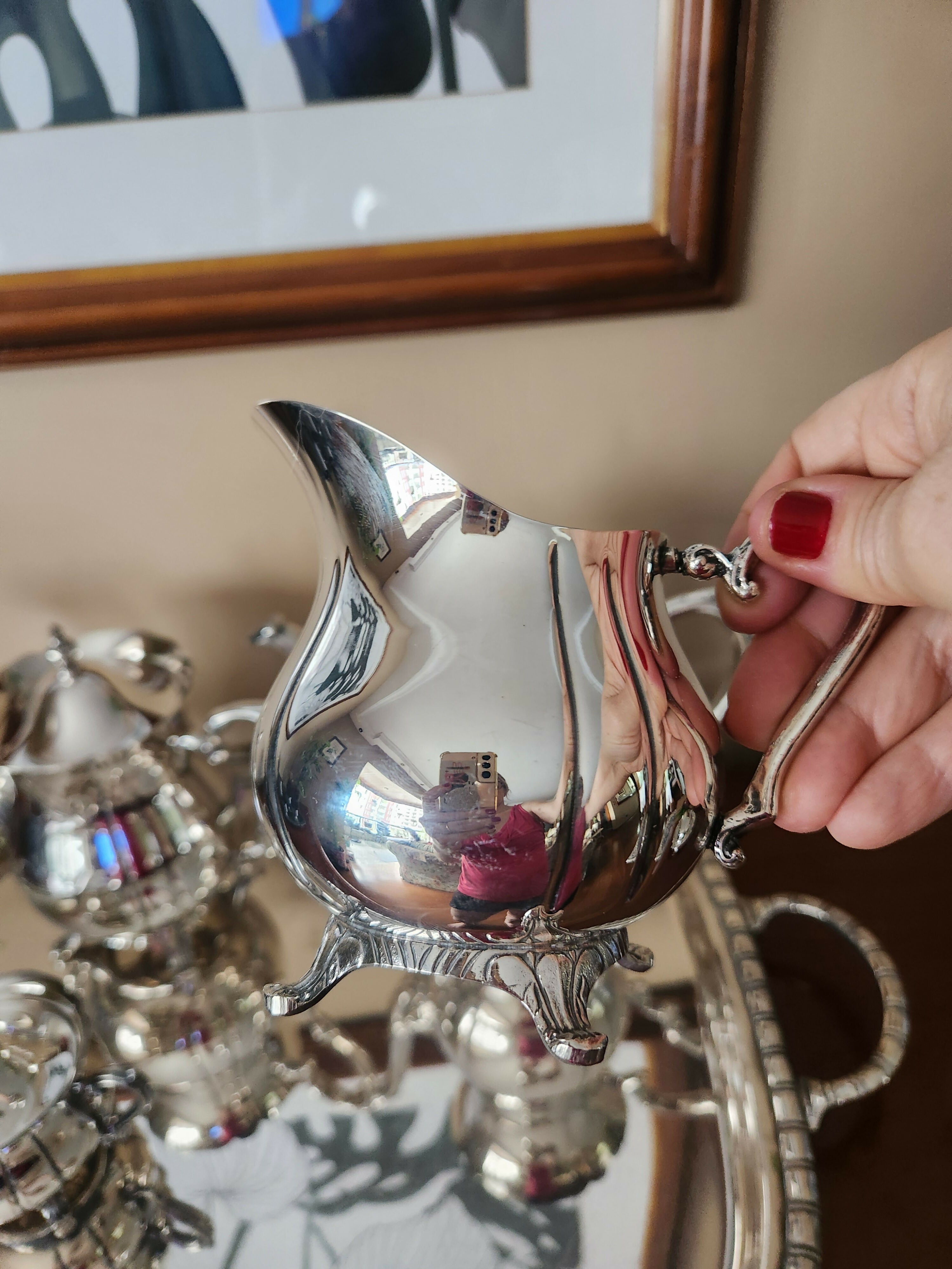 Conjunto de cha e café em prata 90 Wolff