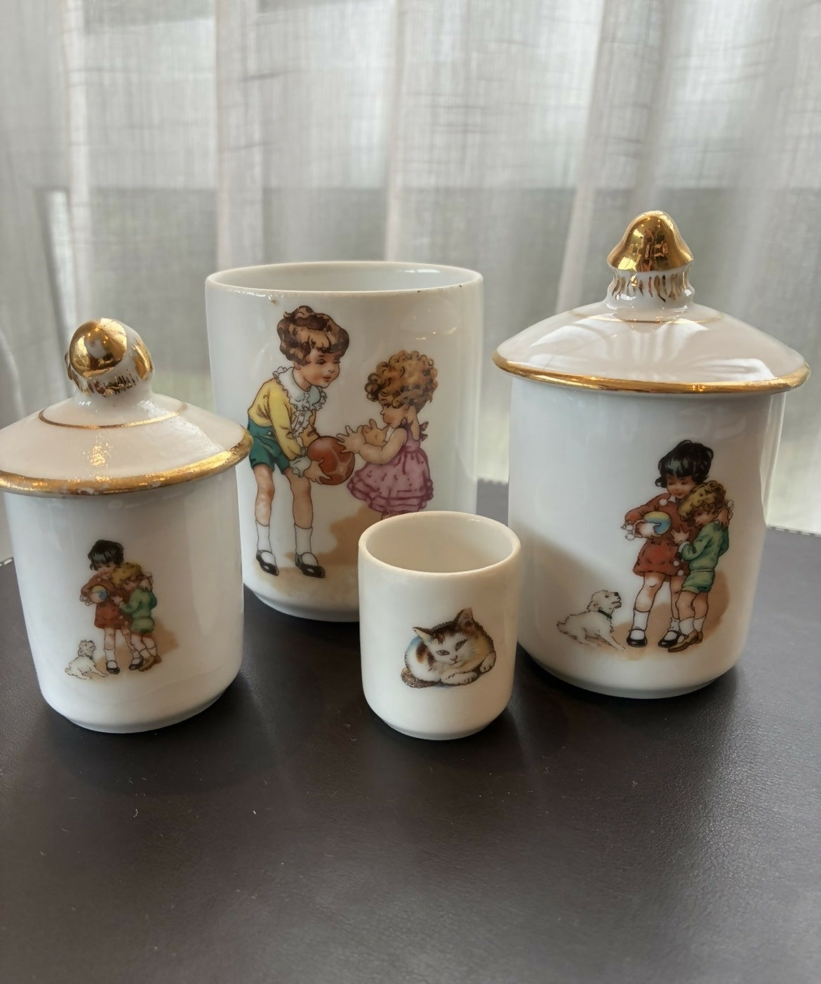 Conjunto de Potes de porcelana francesa