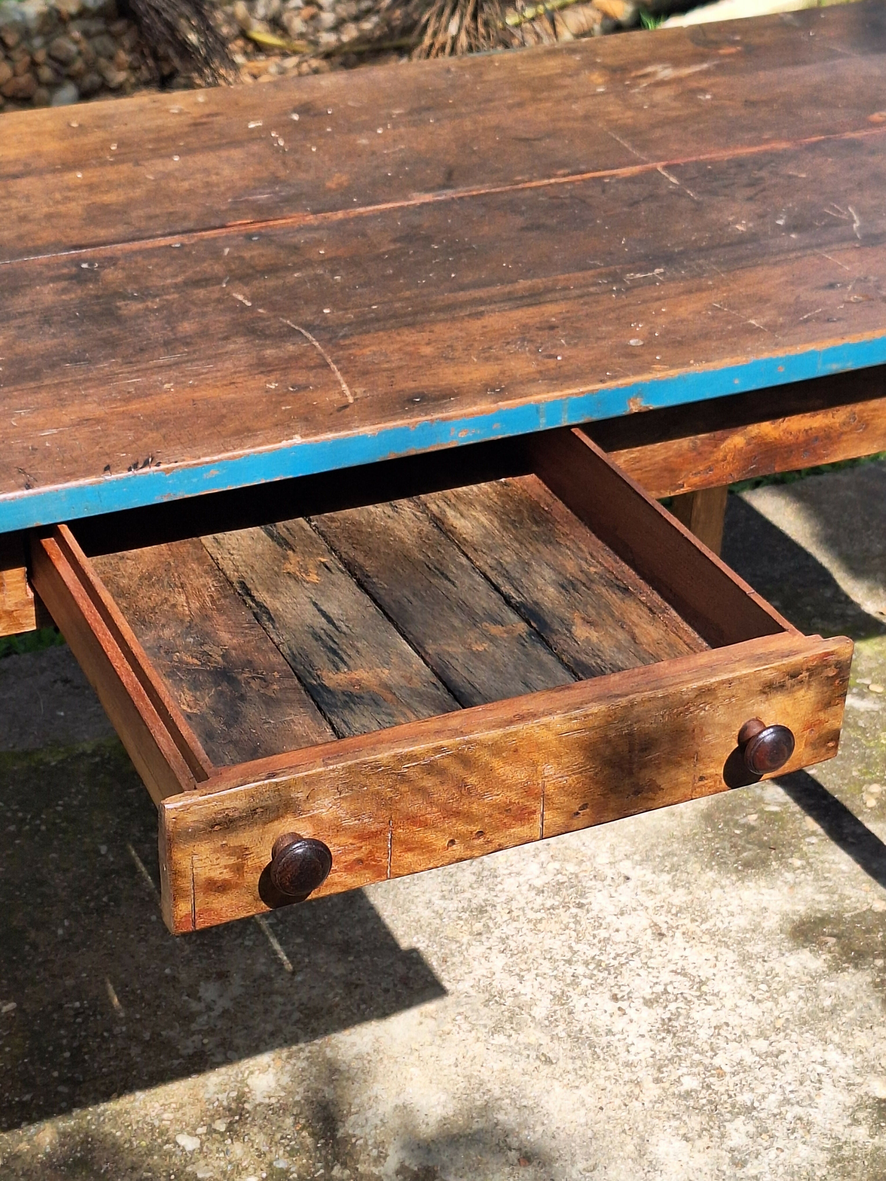 Mesa de Jantar Atntiga Madeira Maciça Garimpo Mineiro