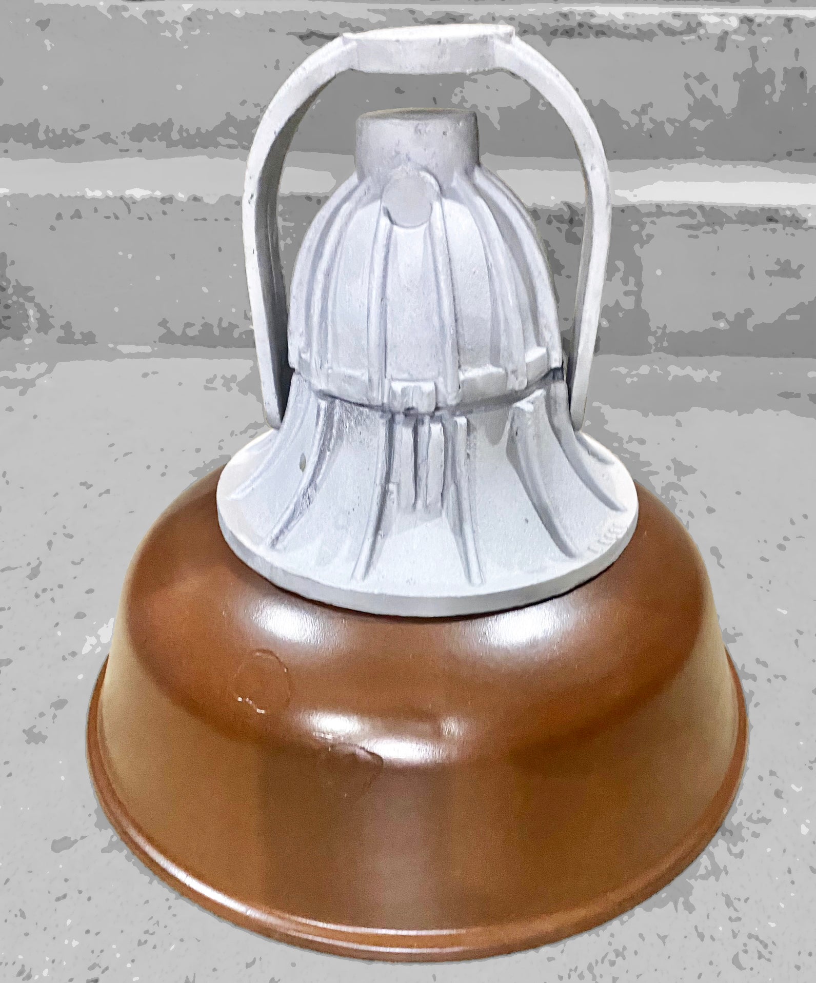 Luminária pendente estilo Náutico / Industrial em metal marrom e branco 