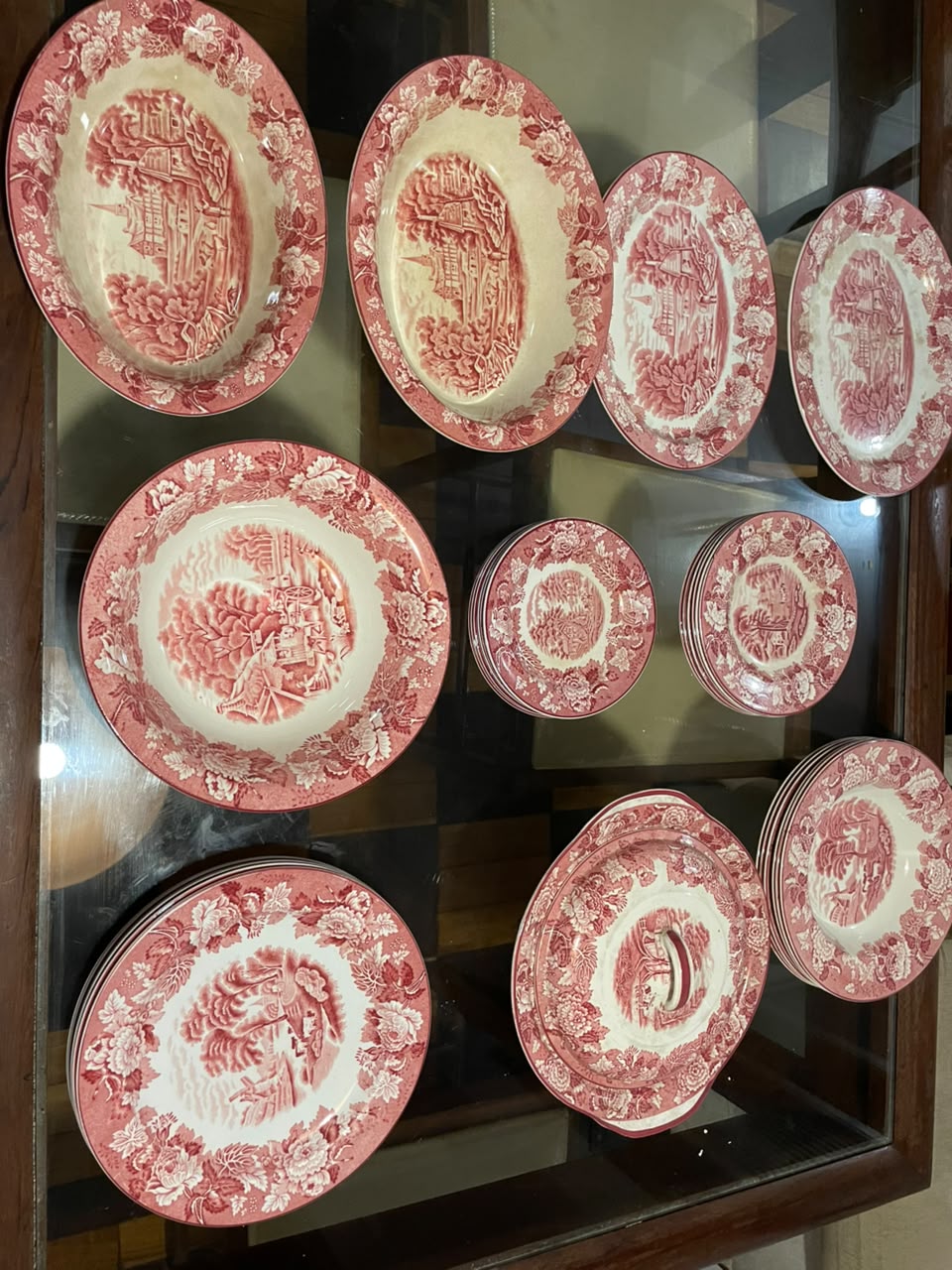 Aparelho de jantar inglês Enoch Woods English Scenery da Woods &amp; Sons (vermelho)