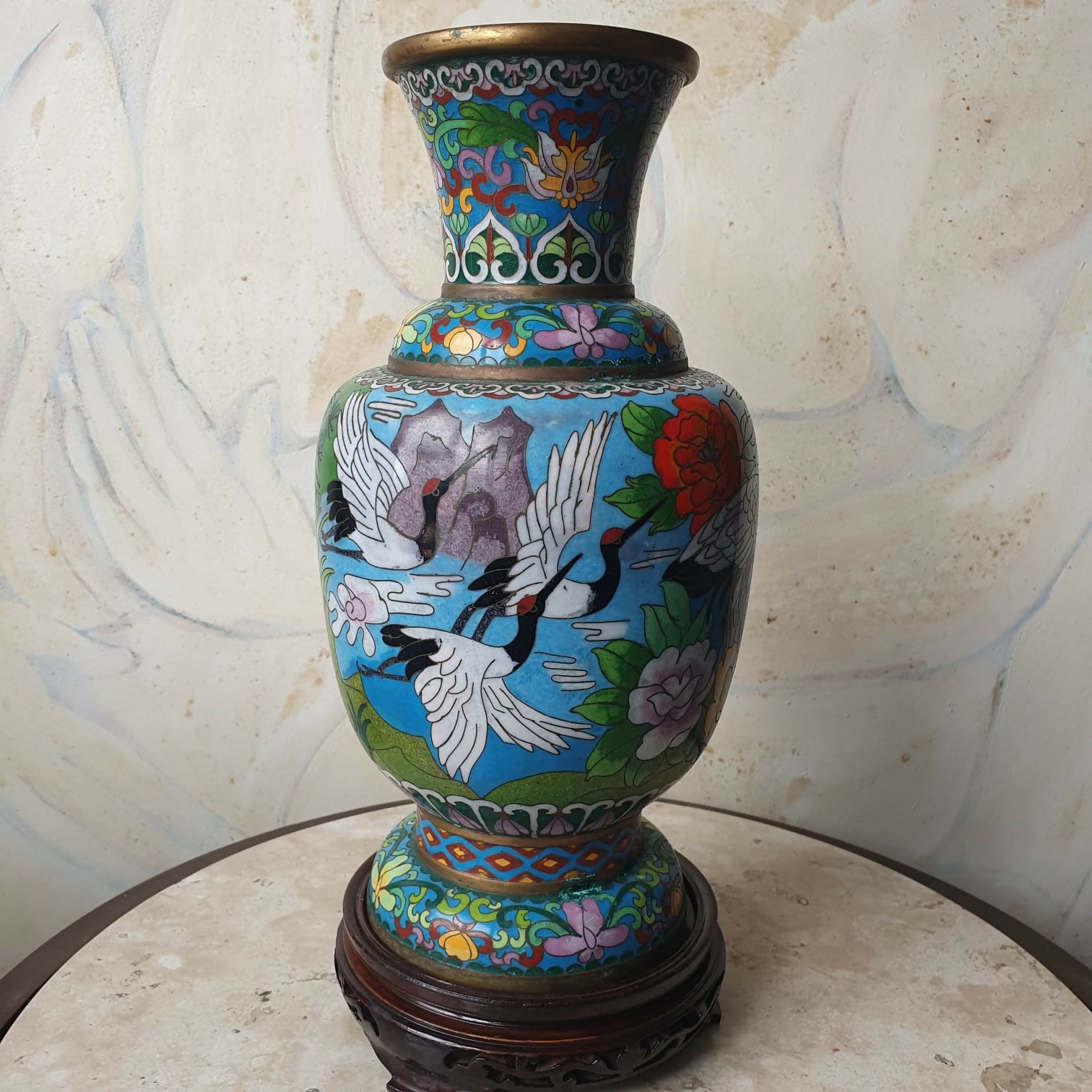Vaso chinês Cloisonné raro