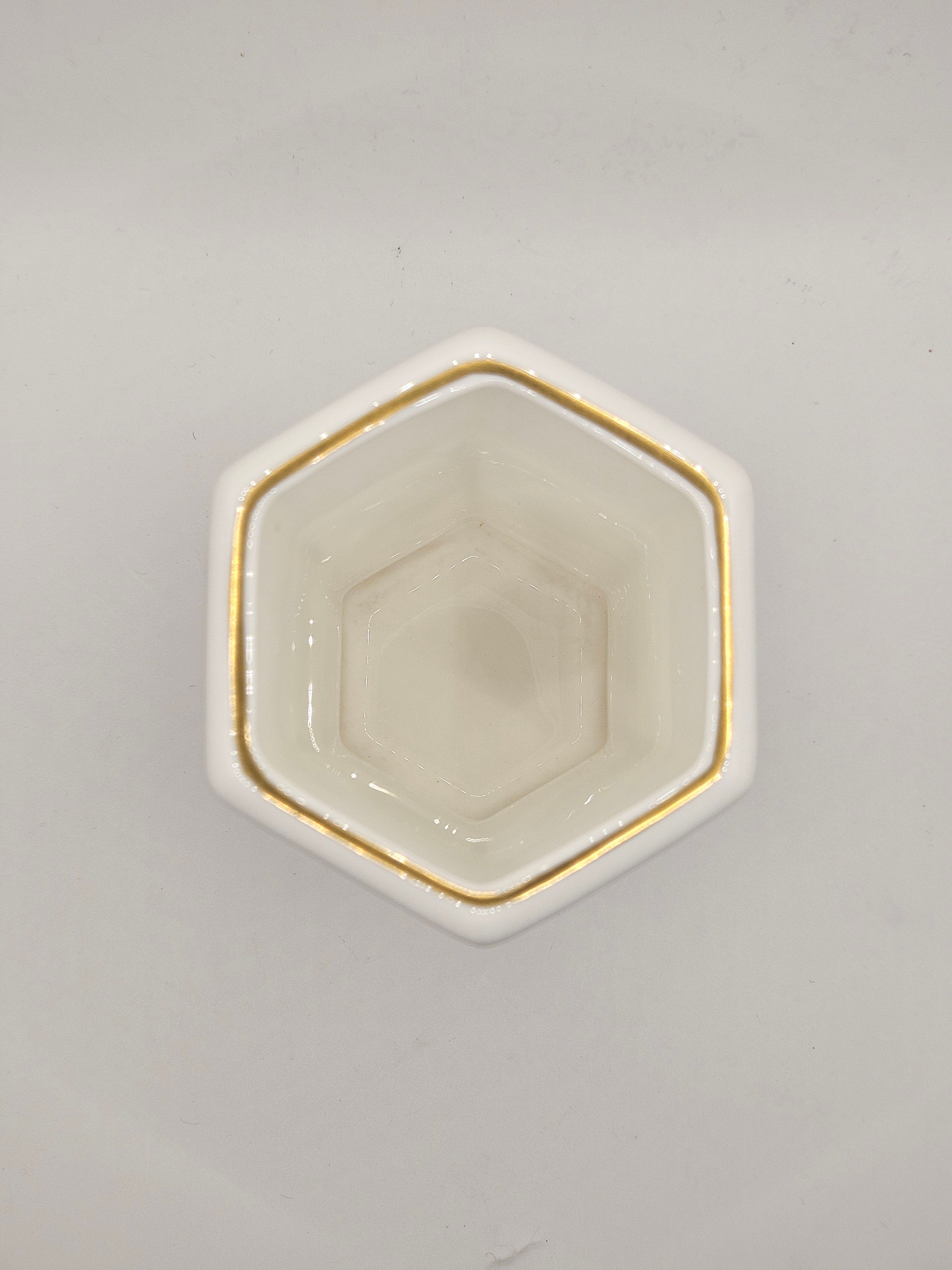 Vaso MinI Hexagonal - Royal Crown Derby - Padrão Imari 1128 (Ouro22k)
