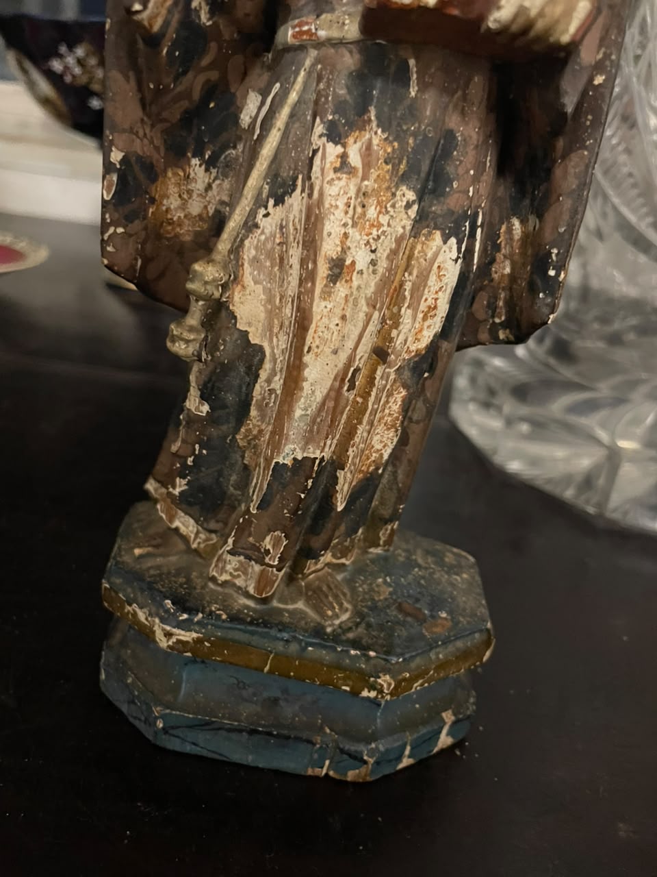 Santo Antônio em madeira e prata de lei