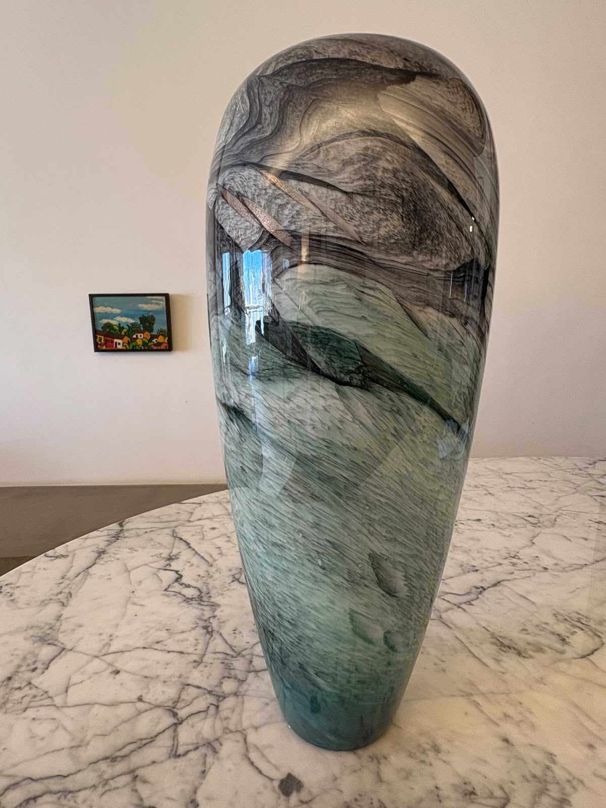 Vaso em vidro artístico - Vaso "Mar"