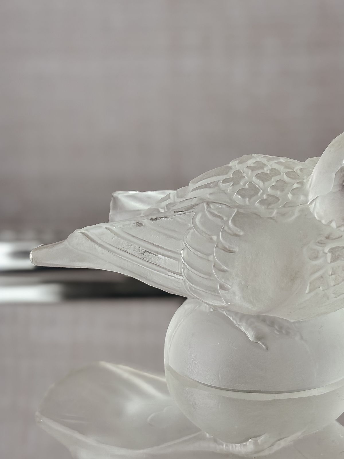 Pássaro Colecionável Em Cristal Fosco | Inspiração Lalique