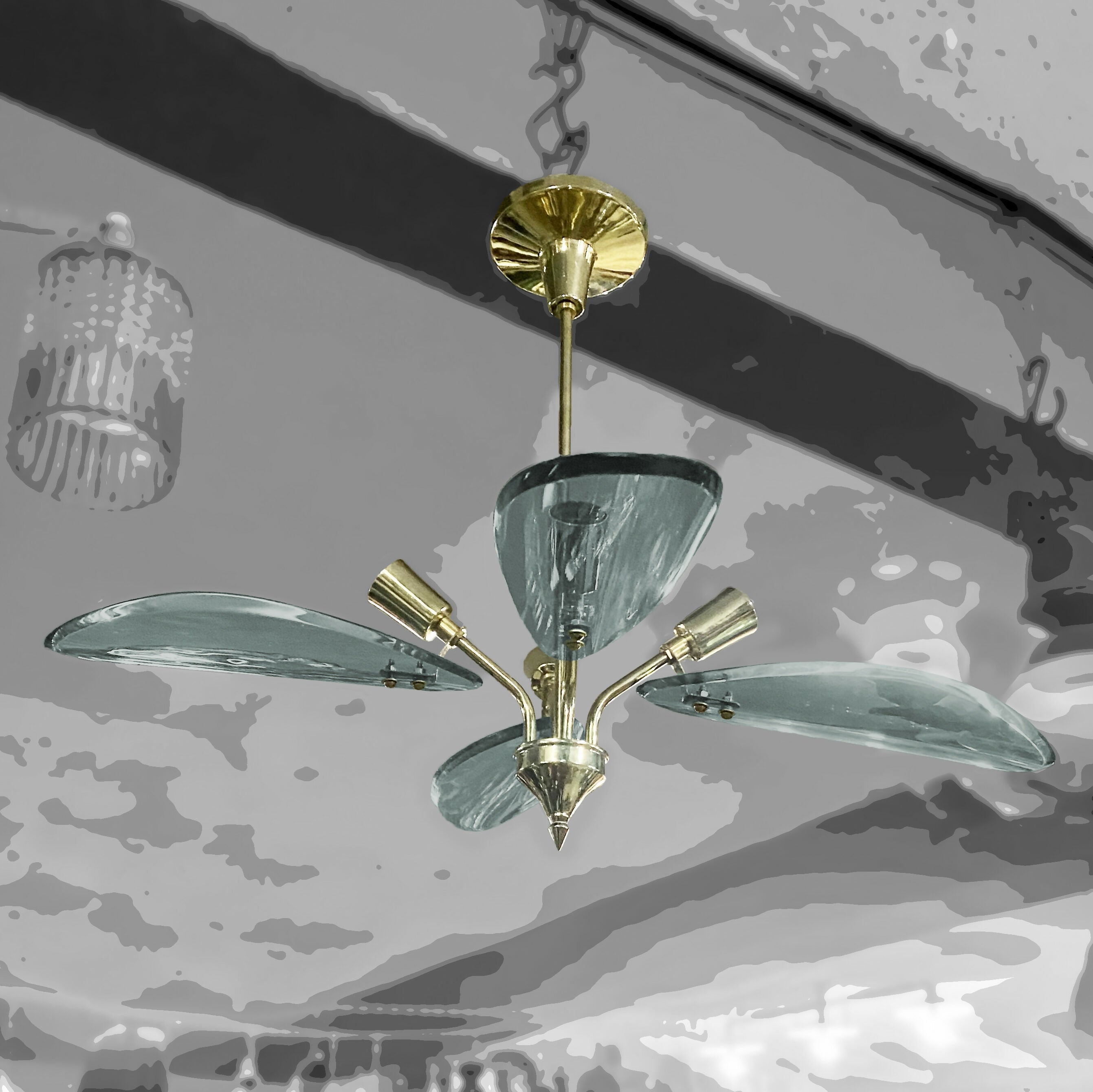 Lustre antigo restaurado - Estilo Mid Century