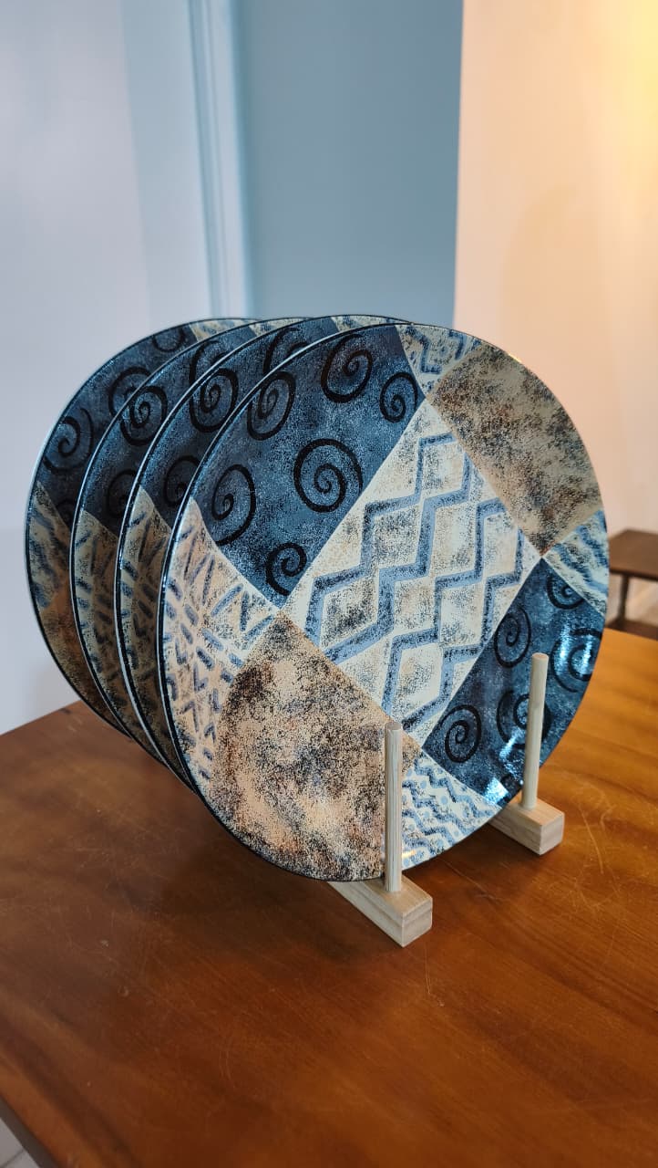 Conjunto de 4 Pratos Decorativos Sango – Coleção Ivory Coast