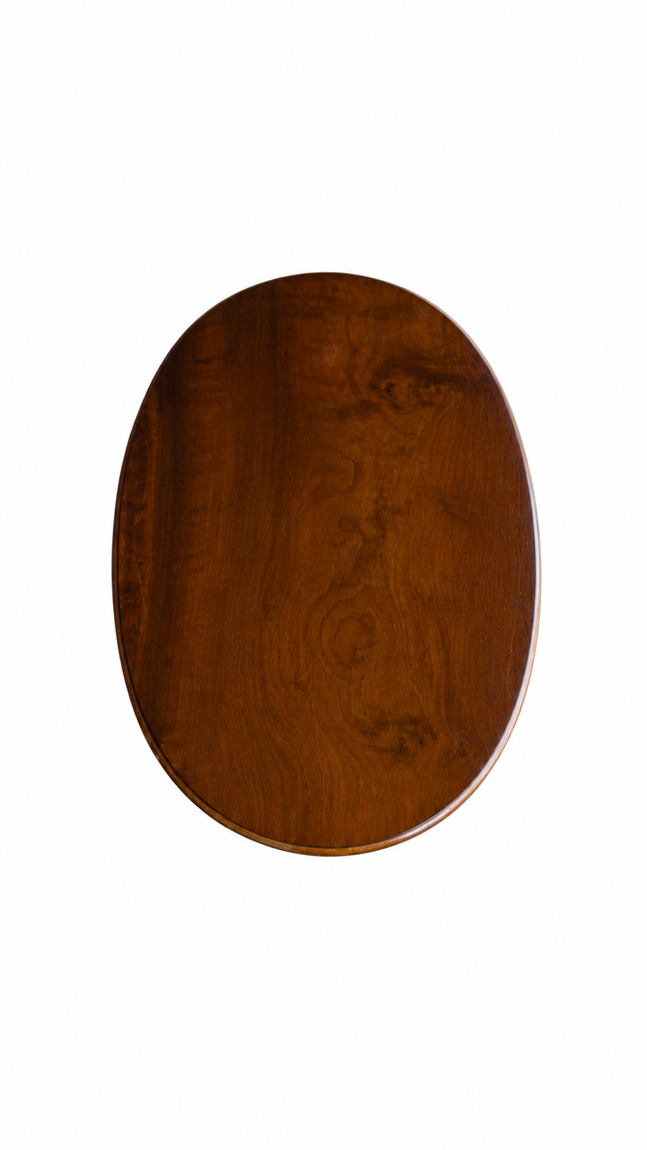 MESA LATERAL OVAL em madeira e marchetaria