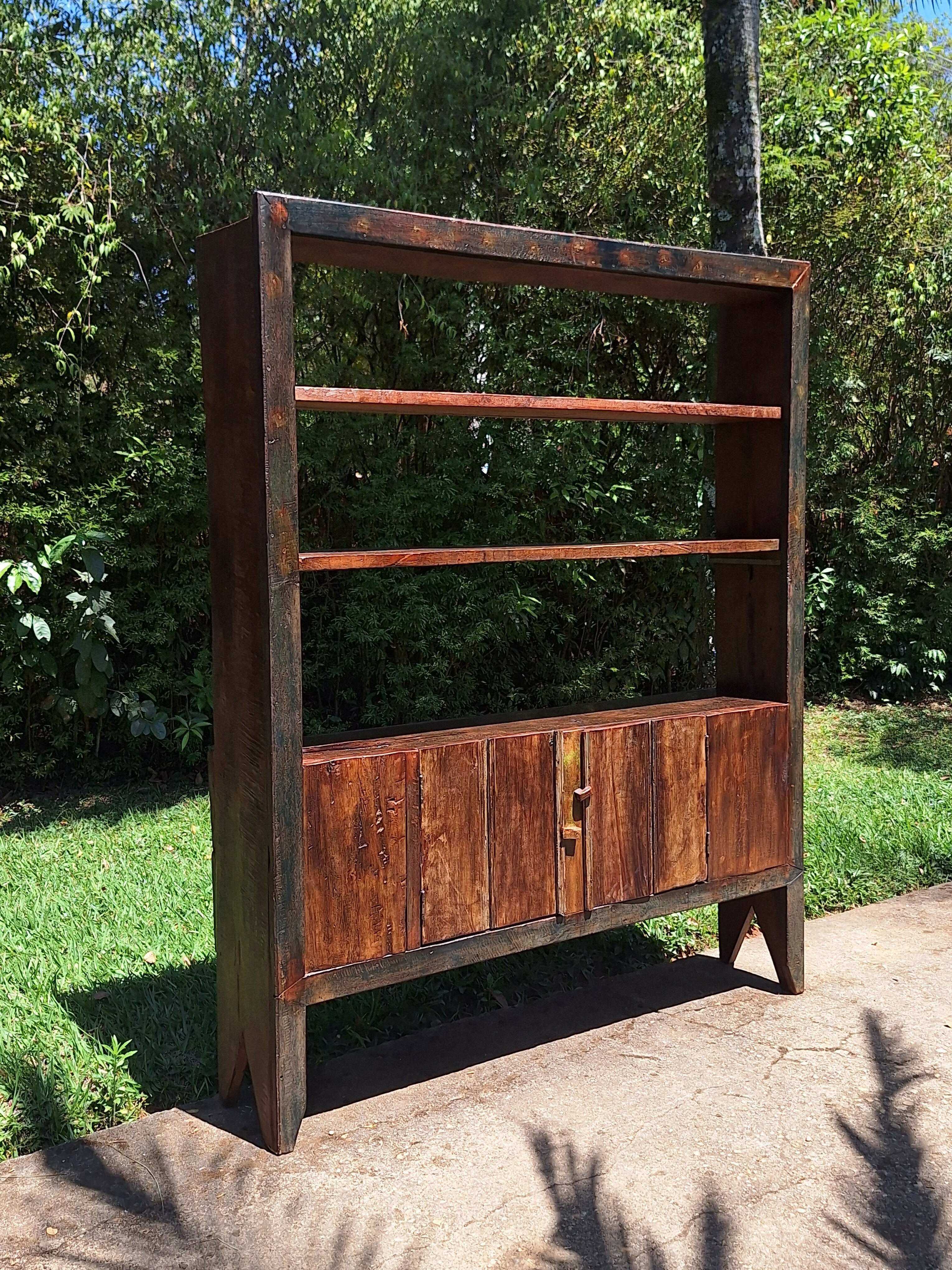 Armário / Prateleira Antiga Madeira Maciça Garimpo Mineiro