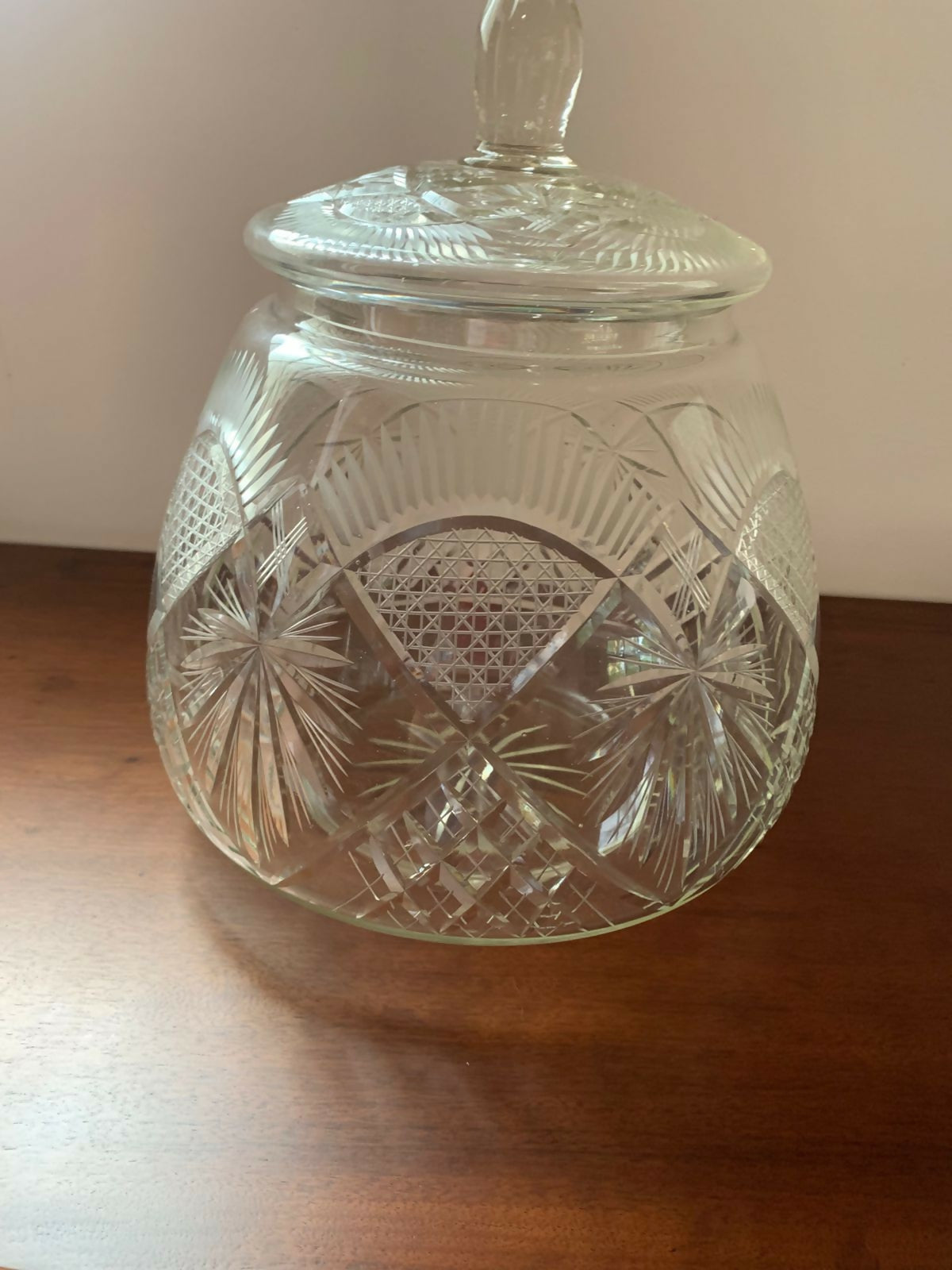 Poncheira com 12 xícaras em cristal lapidado (DMPS_052)