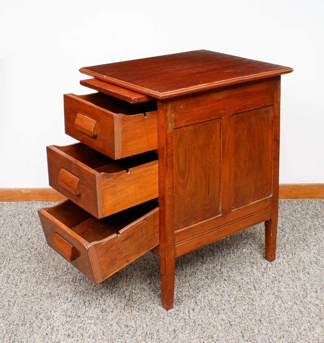 Mesa Auxiliar Cabeceira Gaveteiro Arquivo Década de 50 Madeira Maciça