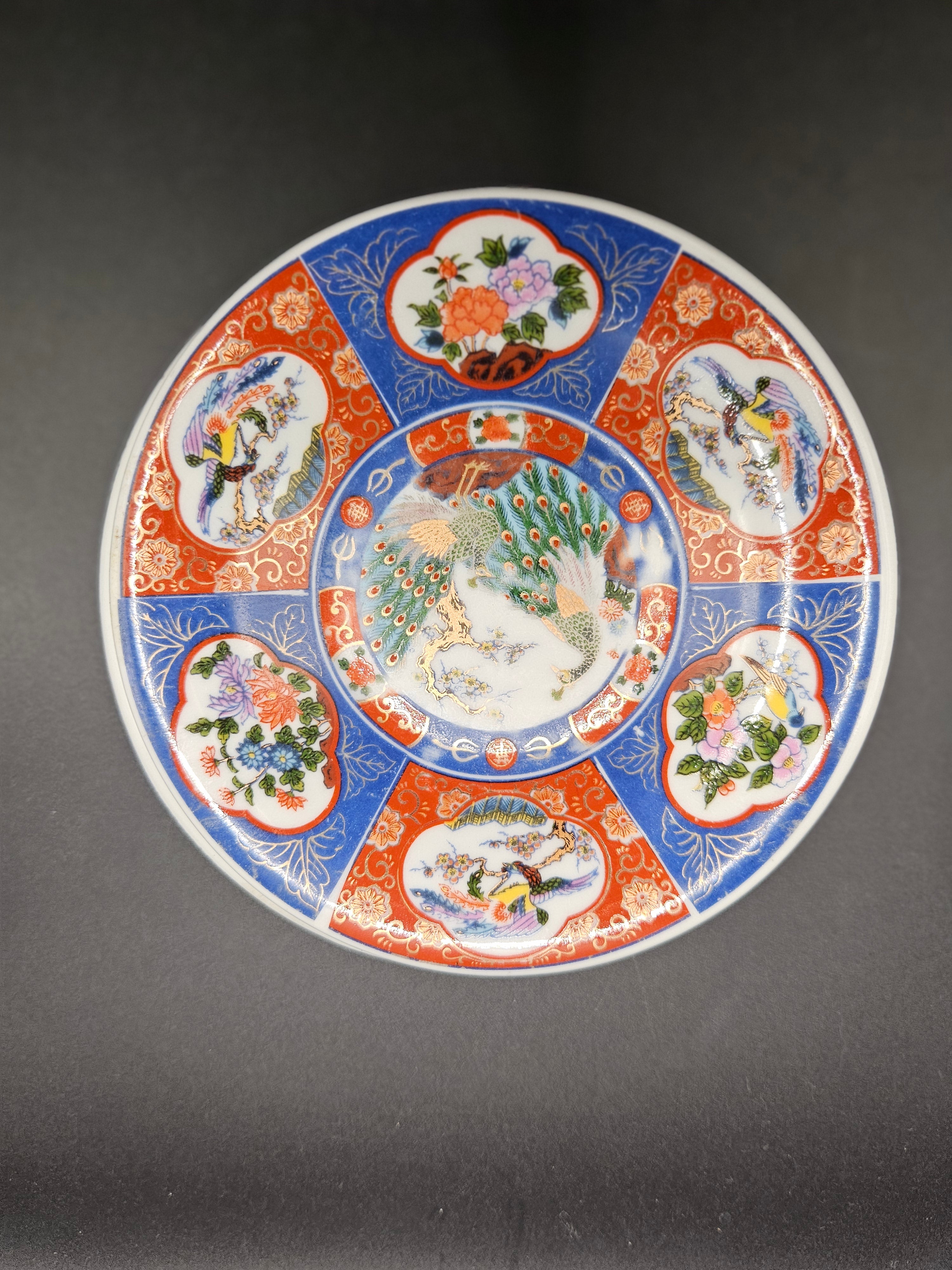 Pratos Decorativos Porcelana Chinesa Al-Taous Estilo Imari - Anos 60/80