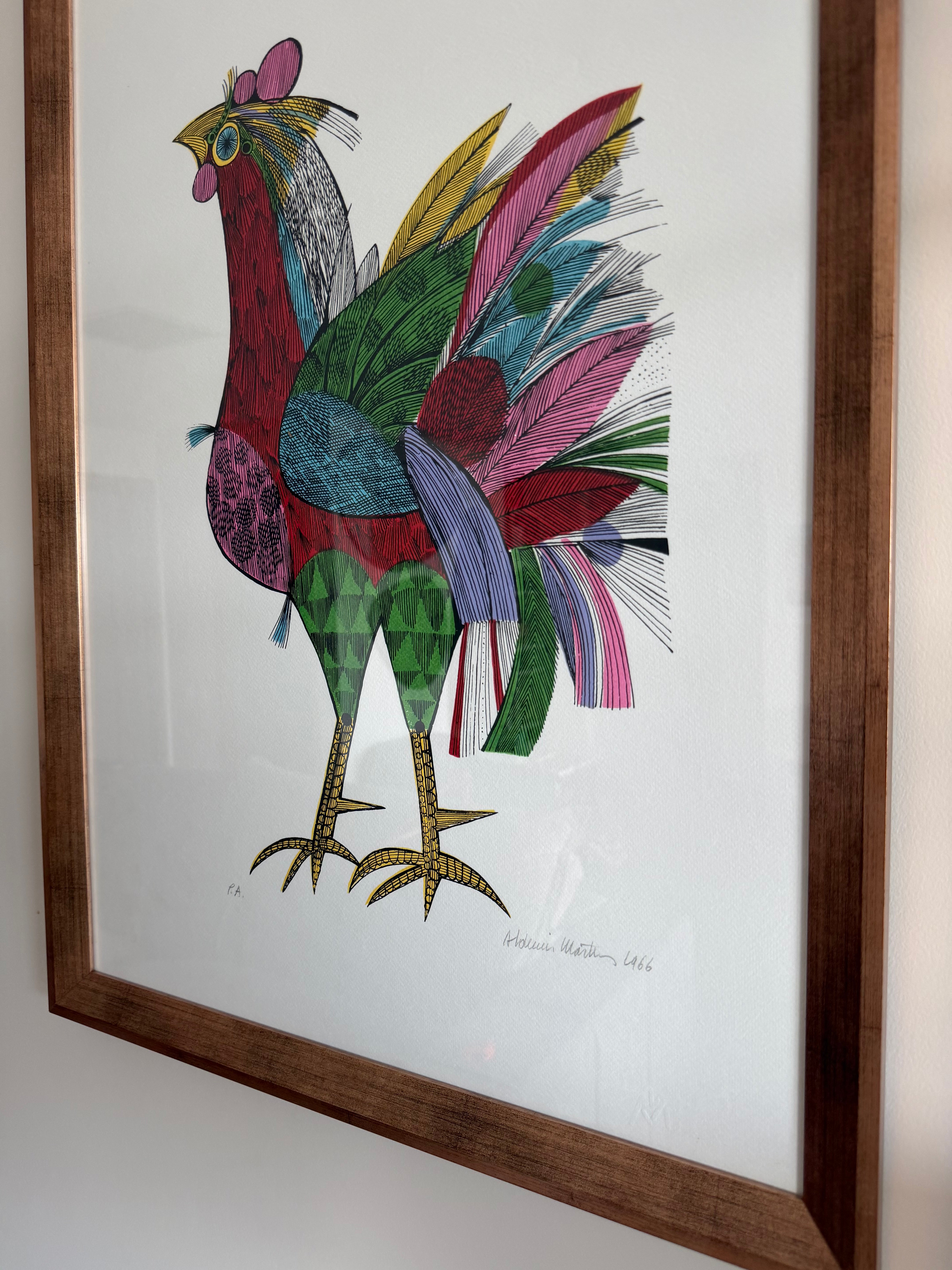 Quadro Galo serigrafia Aldemir Martins p.a.