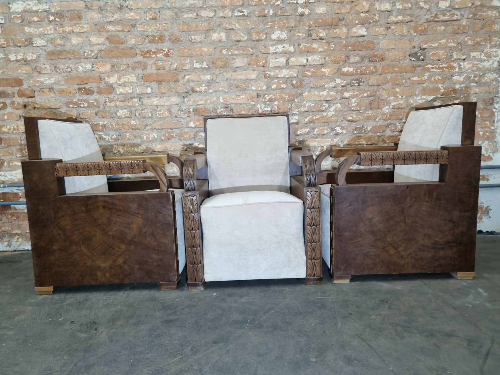 Conjunto de Sofá anos 40 Art Déco