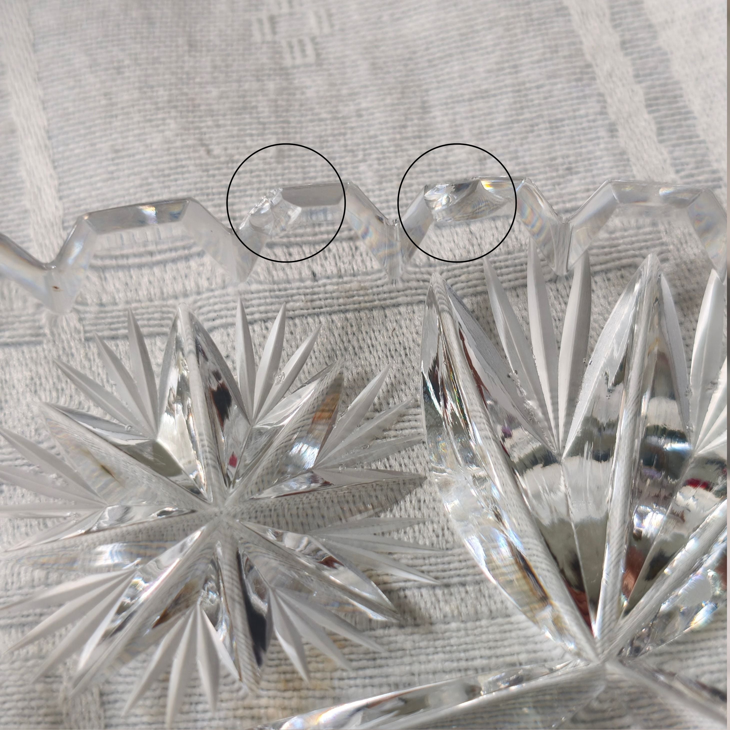 Conjunto 6 pratinhos em cristal lapidado