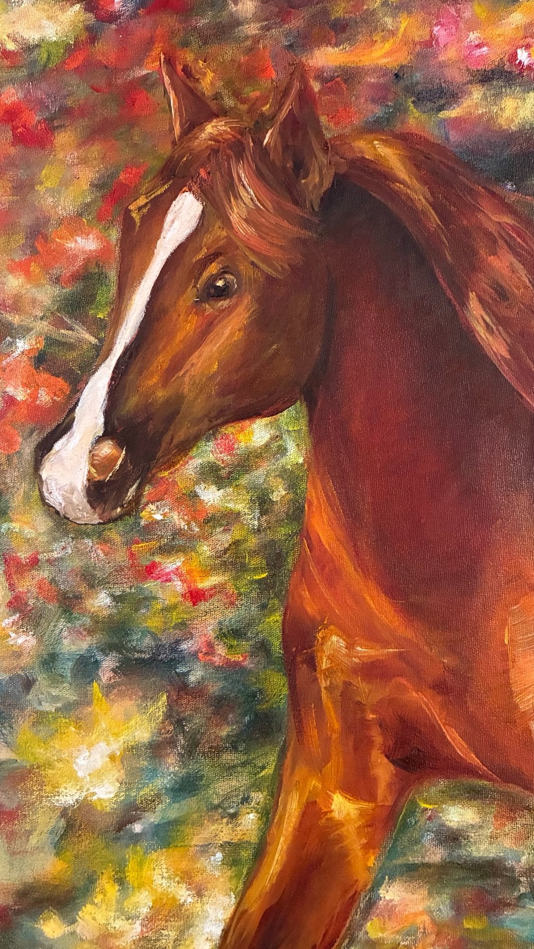 Quadro Pintura a Óleo - Potro em Paisagem