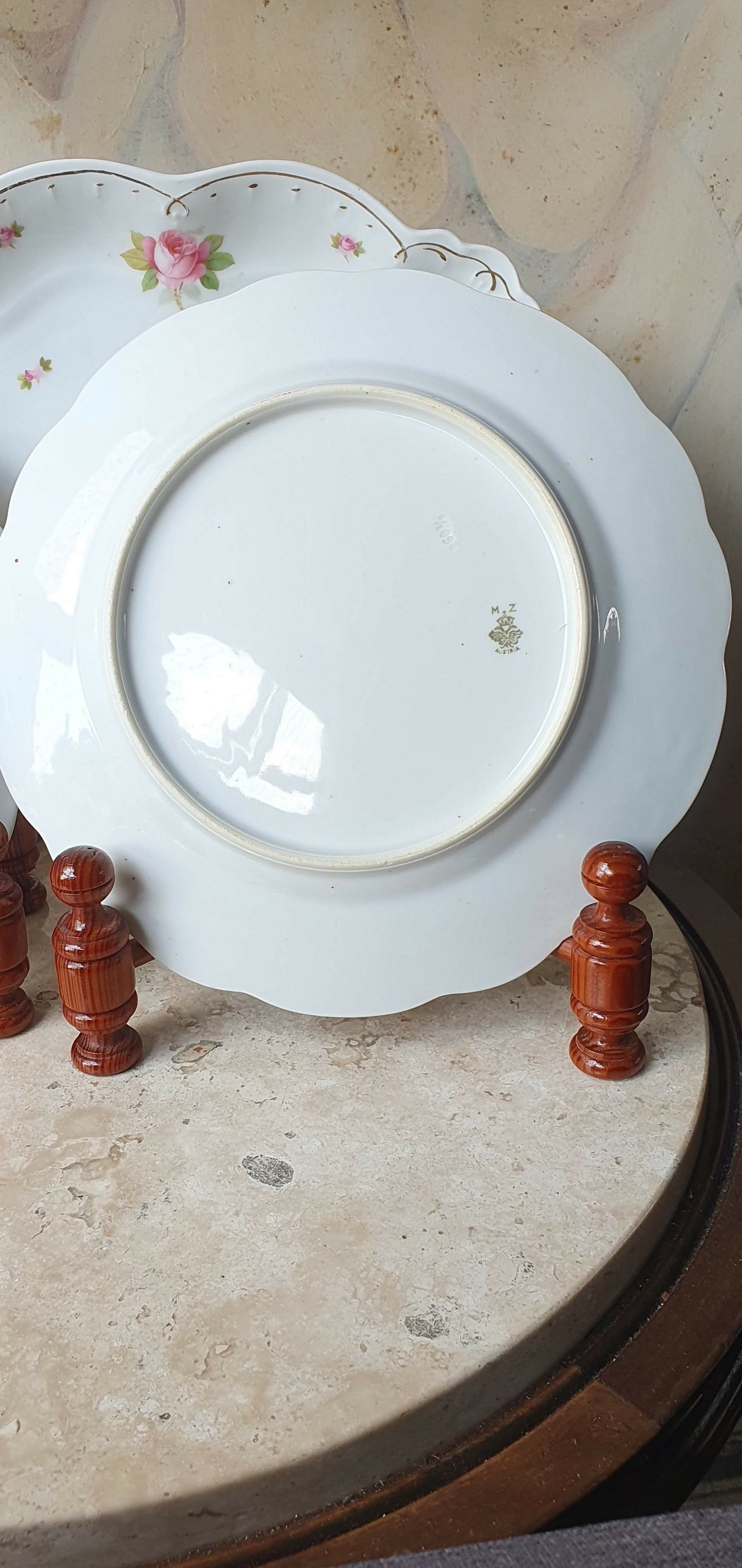 Jogo de 5 peças para servir 2 pessoas em porcelana tcheca antiga M.Z. século XIX