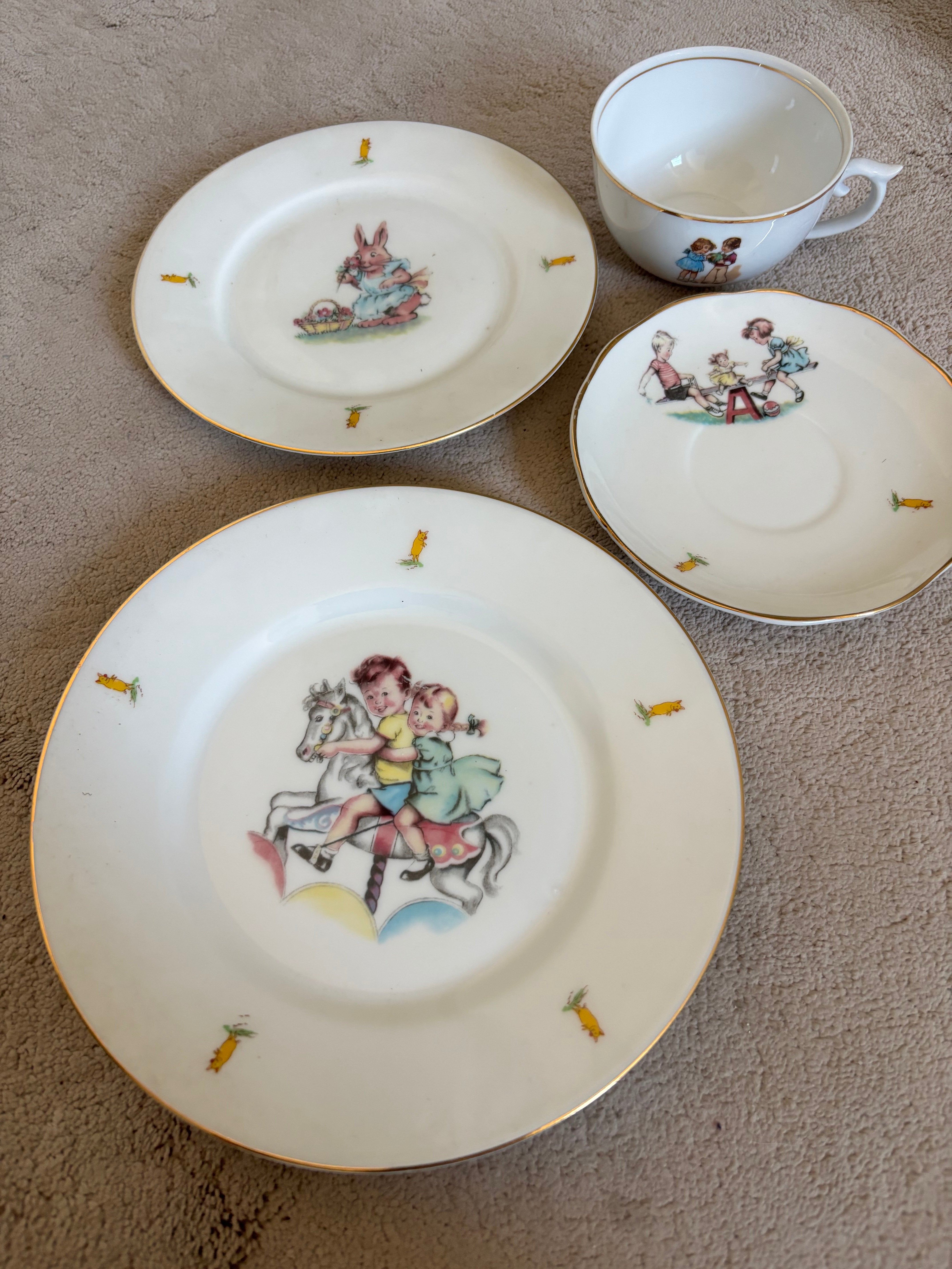Trio Infantil + Xícara Porcelana Mauá