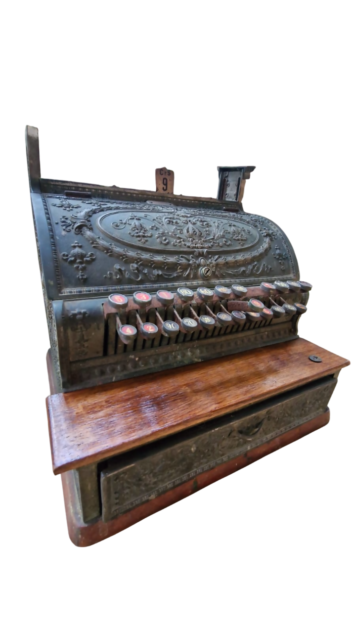 Imponente e Rara Caixa Registradora da marca National do Início do Séc. XX