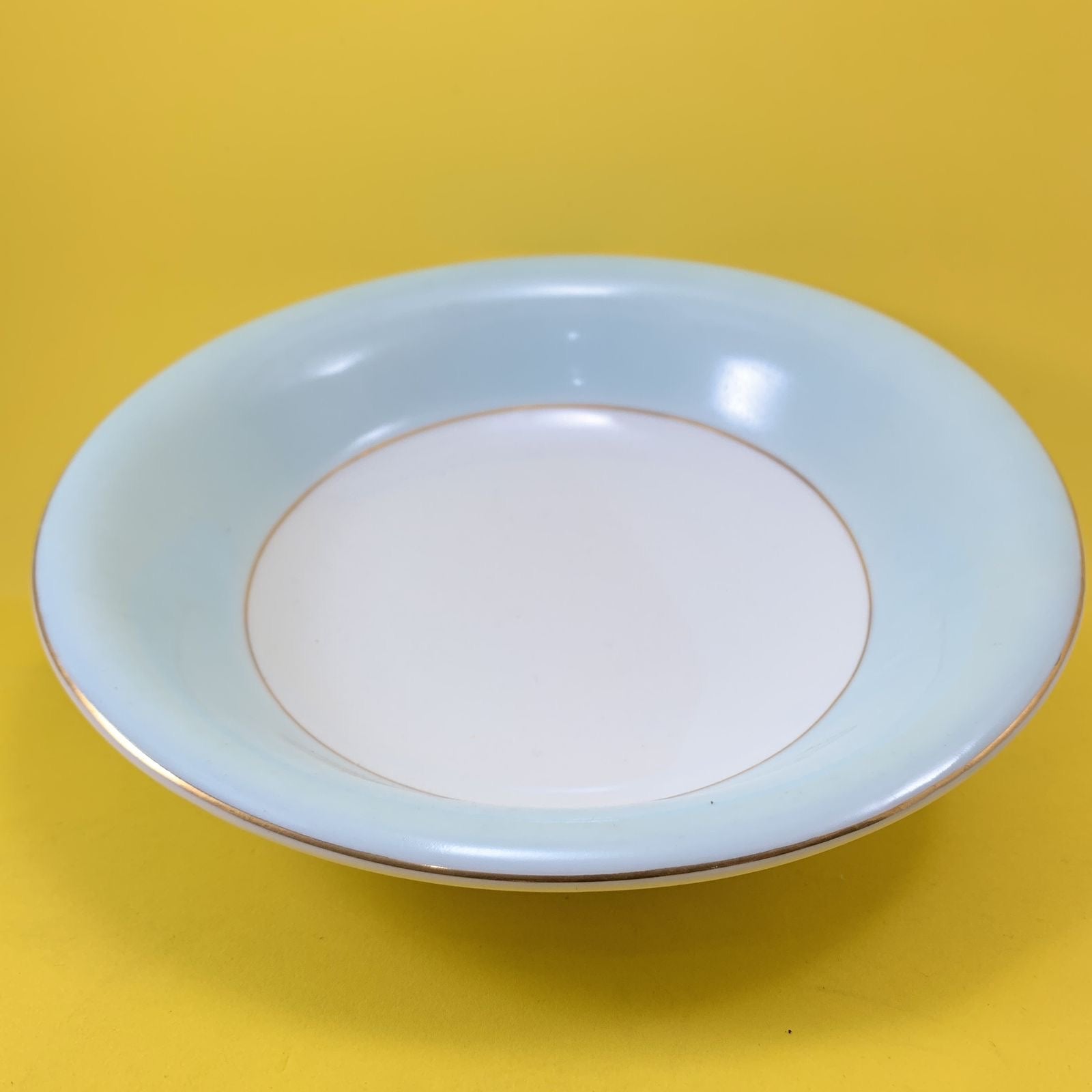 Jogo de Jantar Porcelana Mauá com friso azul claro - Déc.1950