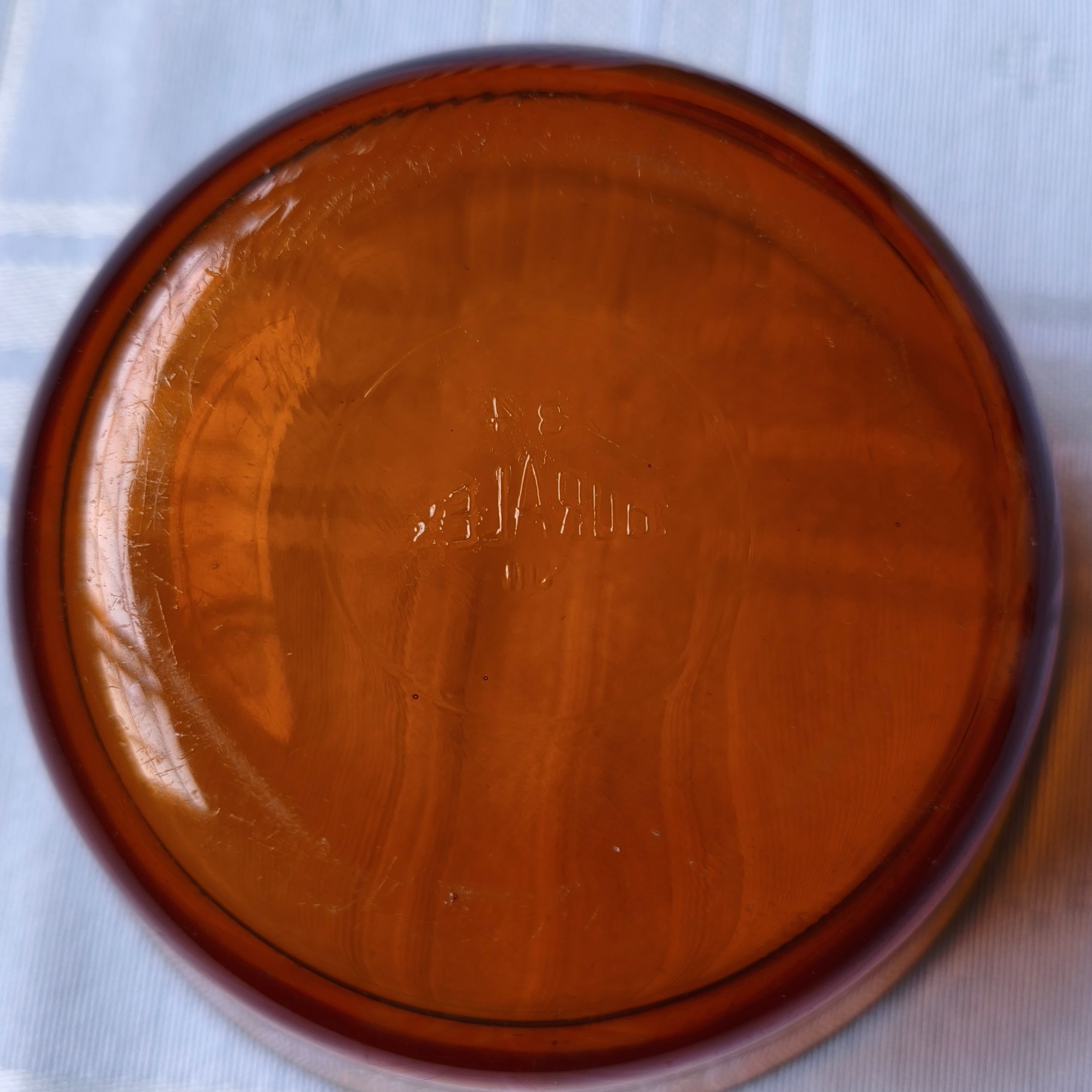Conjunto peça em vidro âmbar
