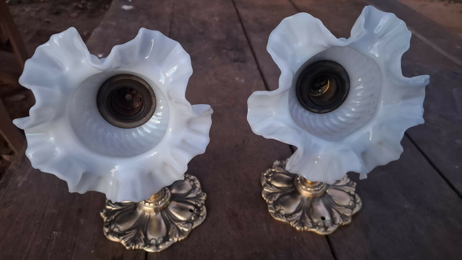 Conjunto de Lustre e Arandelas em Bronze