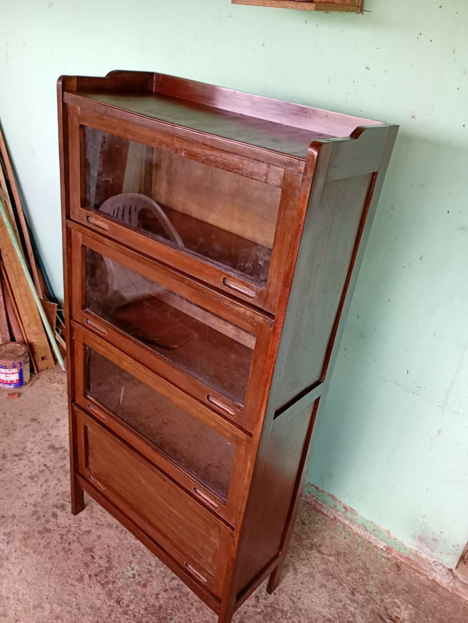 Estante basculante livreiro antigo 4 portas já restaurada