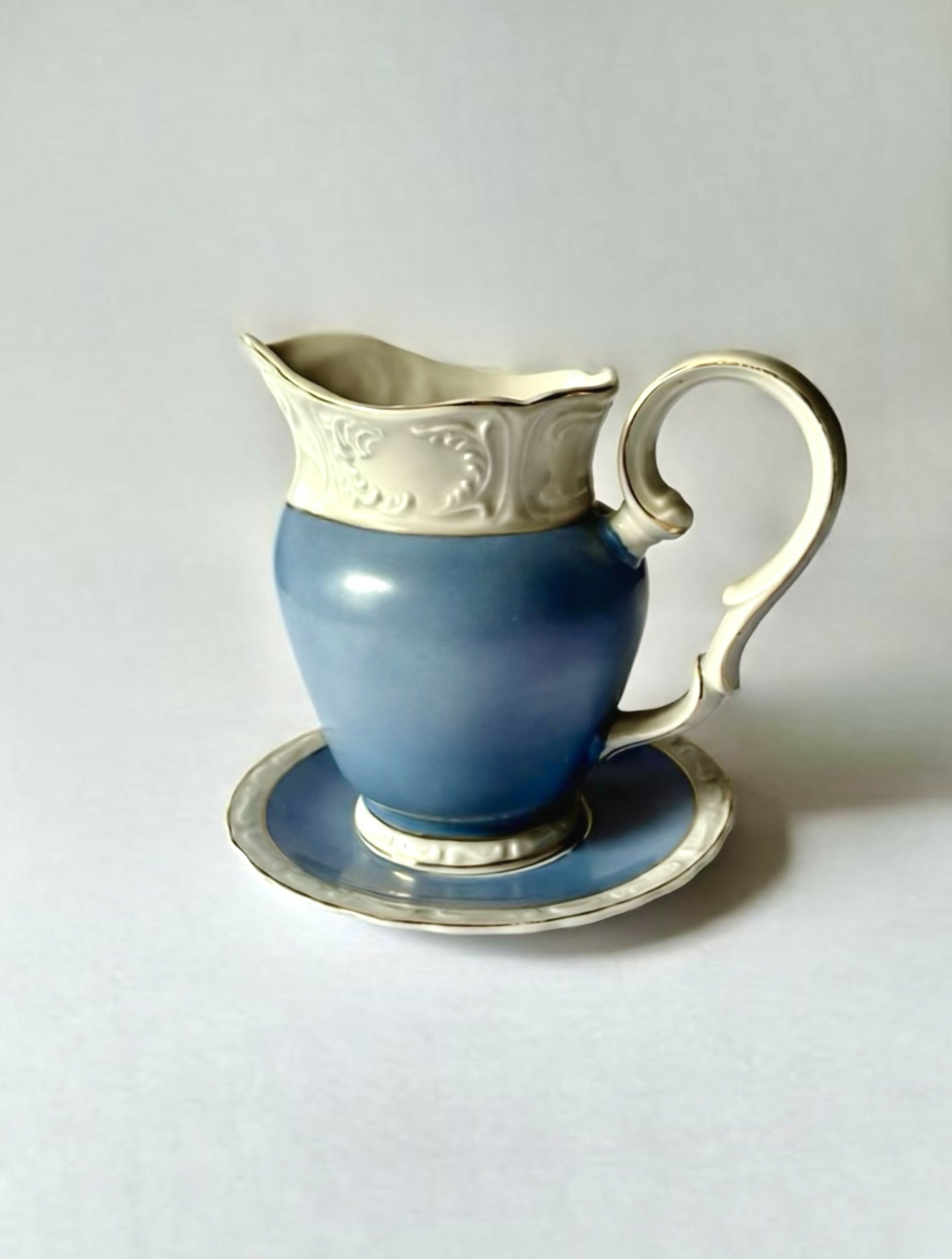 Serviço para chá ou café azul e branco - Porcelana Mauá