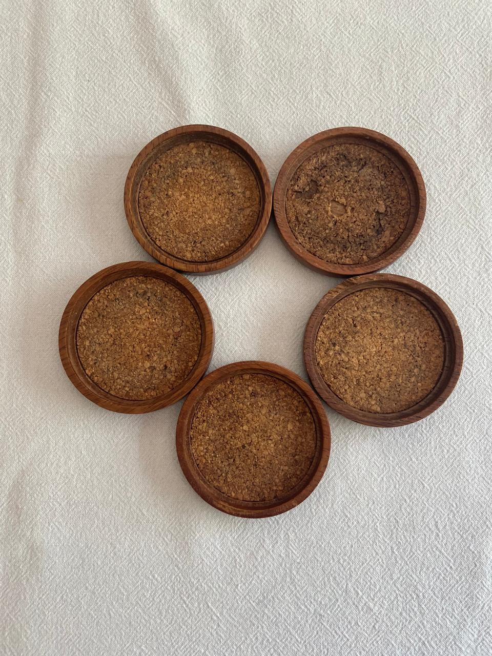 Conjunto Porta-Copos Mazal em Madeira e Cortiça (DMCPS_048)