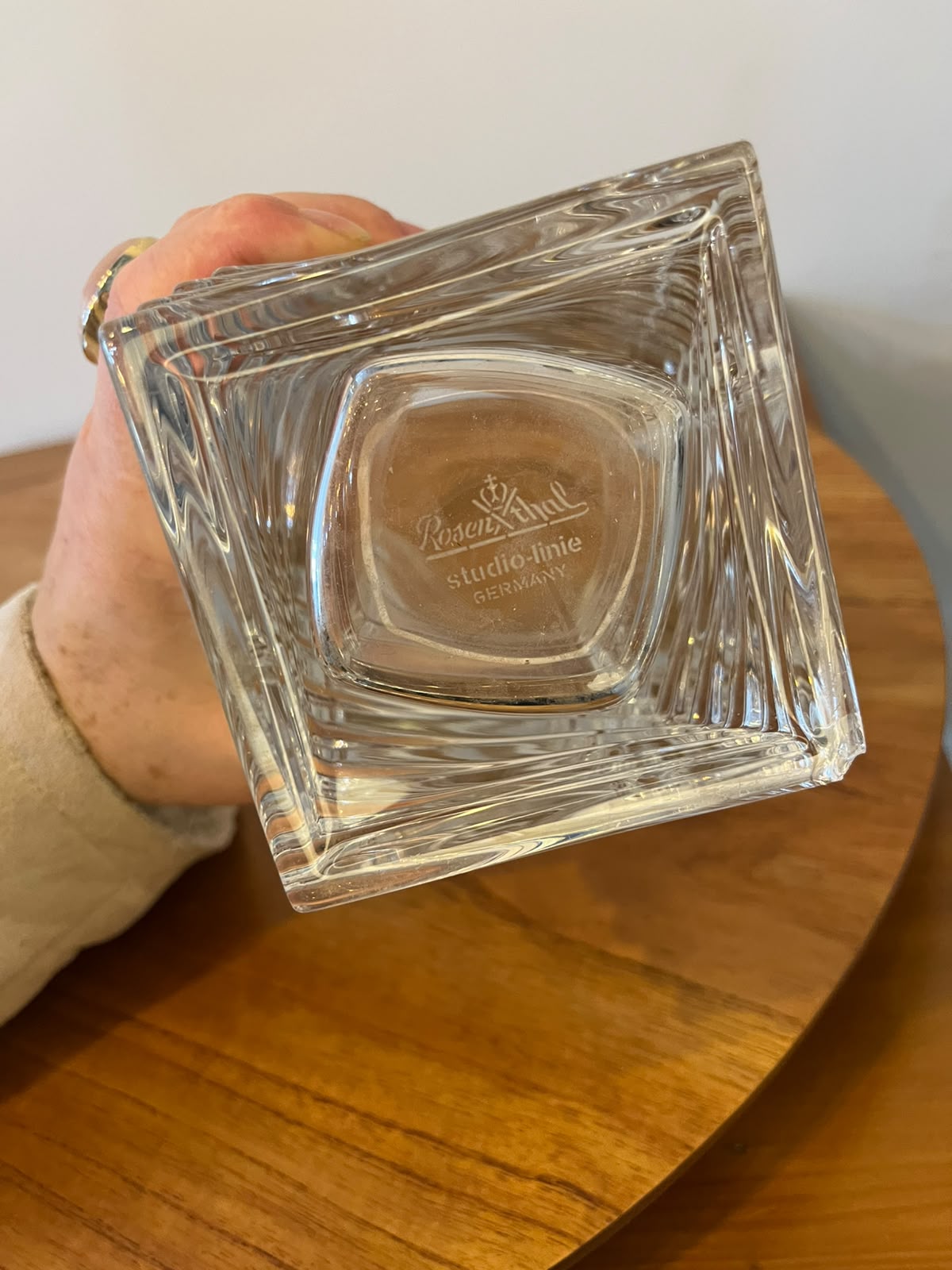 Vaso Rosenthal Studio-Linie em cristal em formato quadrangular – Alemanha – 22,5 cm