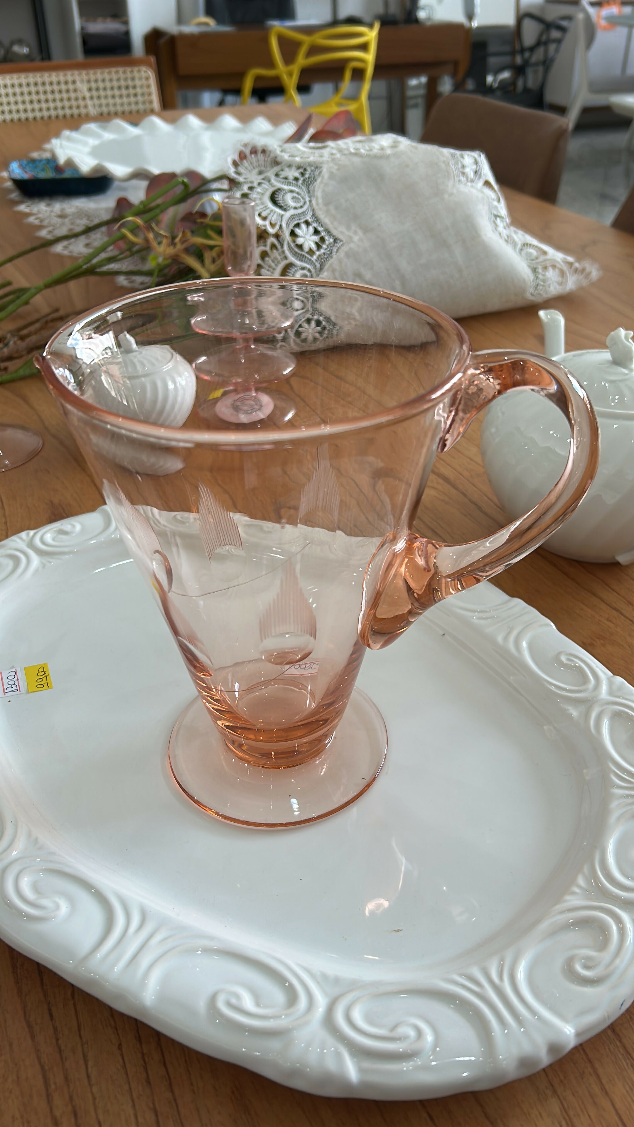 Jarra cristal Rose lapidado