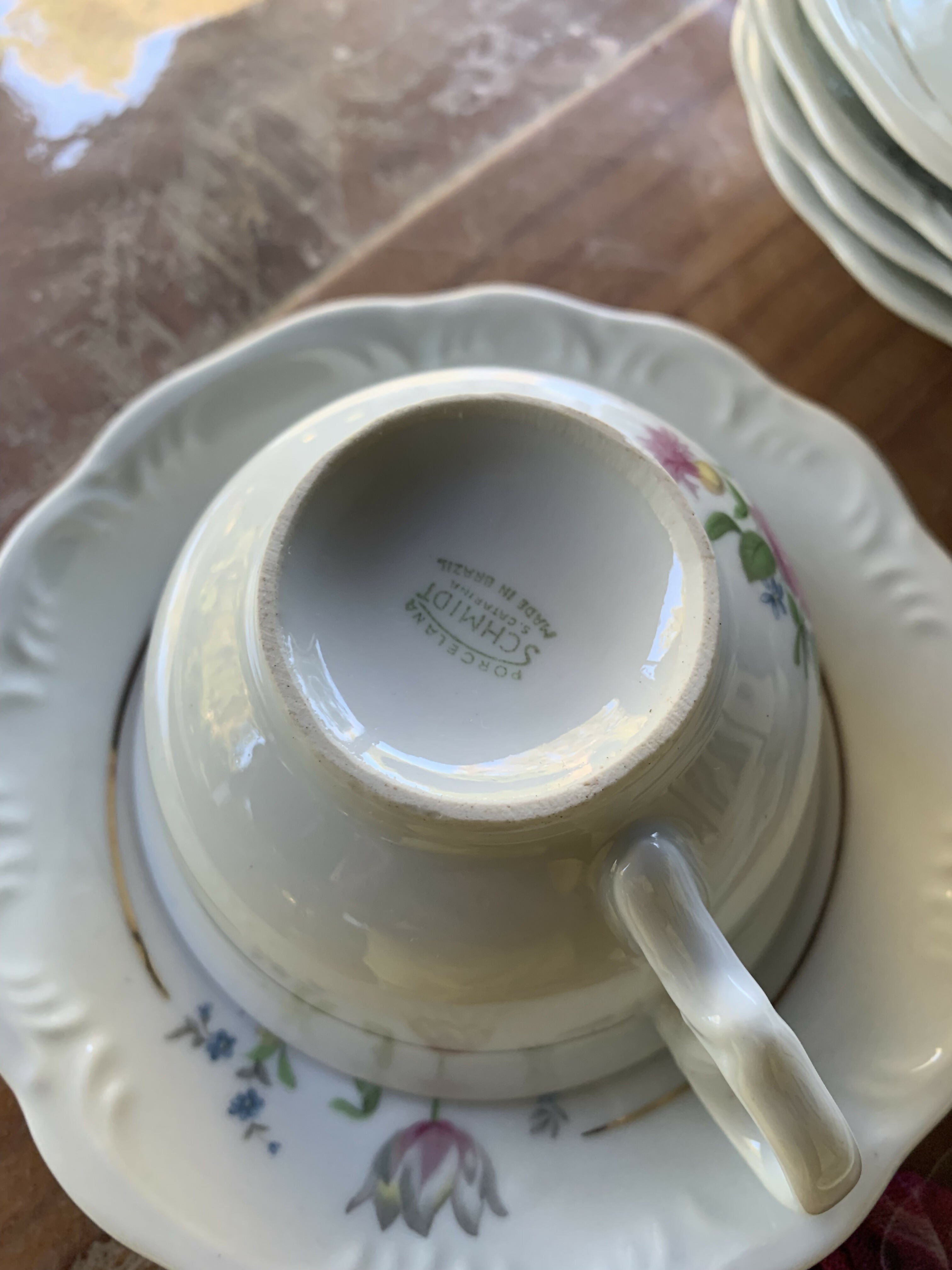 Conjunto de 6 xícaras florais Schmidt