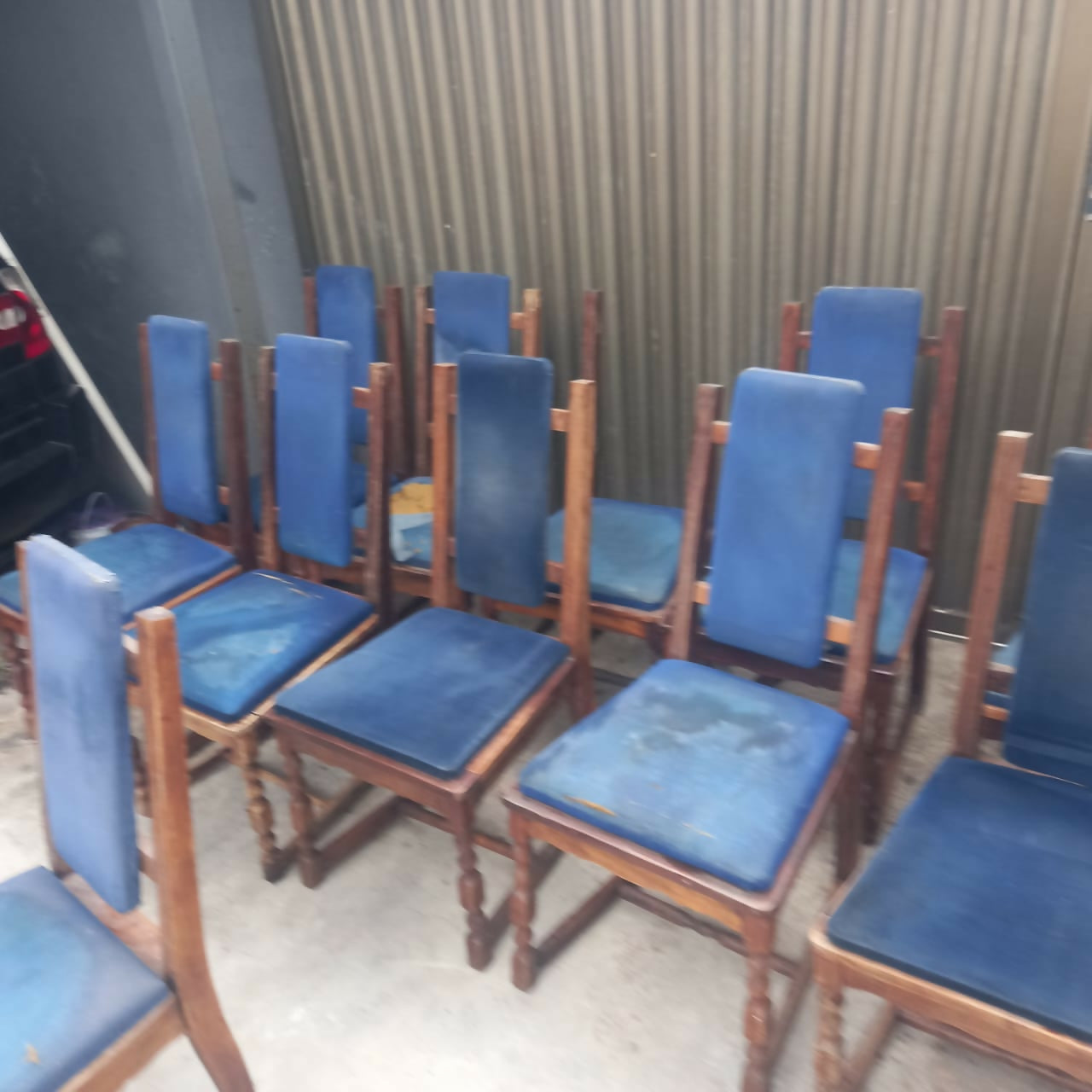 Jogo de cadeiras (bege e azul)