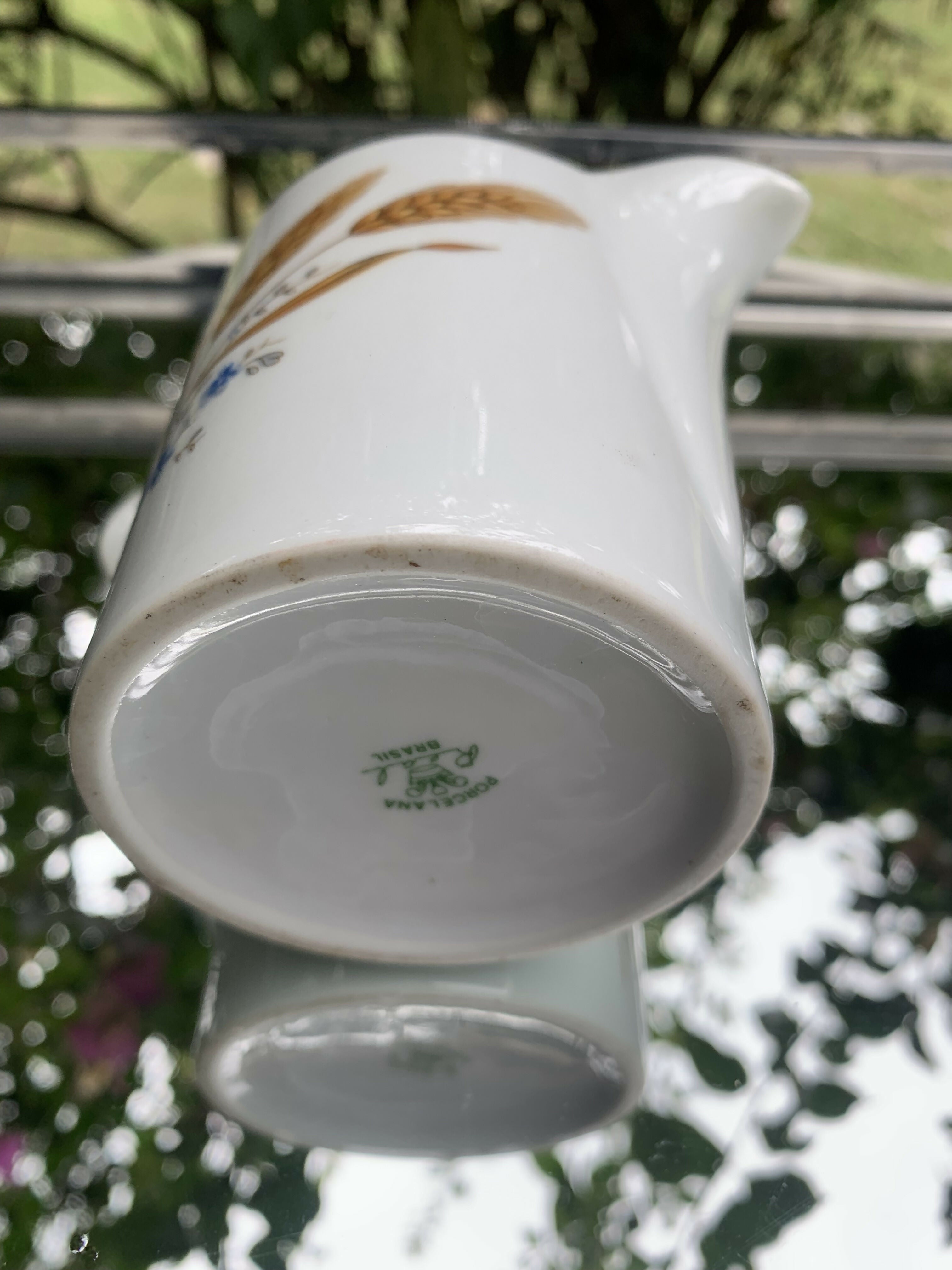 Leiteira antiga porcelana Real Trigo