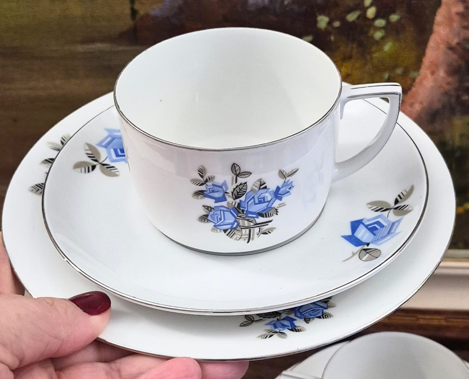  Conjunto para chá e café em porcelana antiga tcheca MZ (Moritz Zdekauer), anos 20/30, Art Decó. 23 peças.