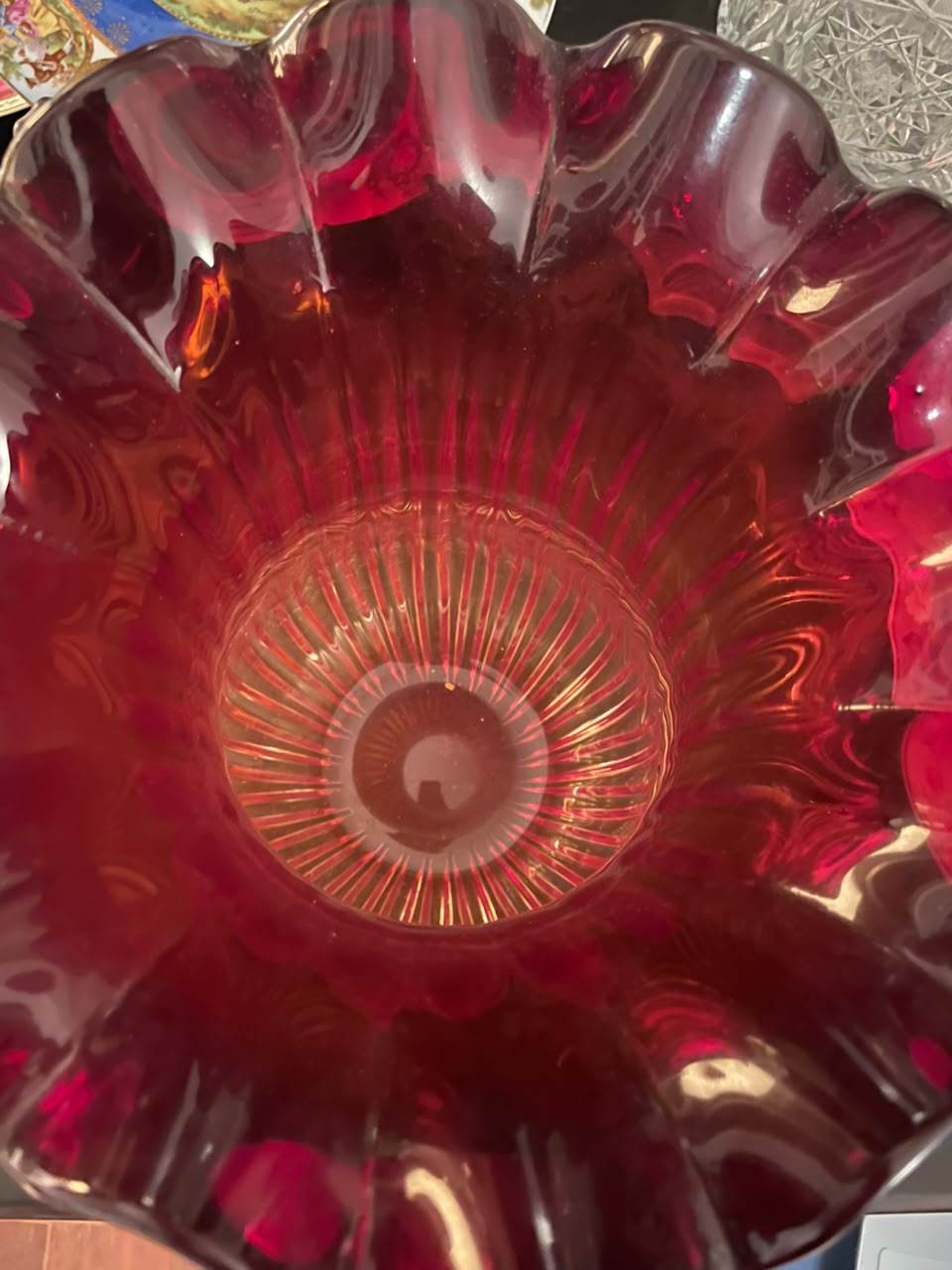 Enorme vaso de murano vermelho 