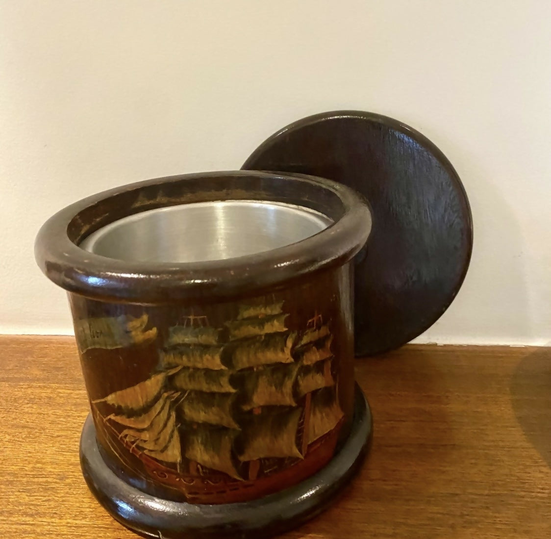 Raro Balde Gelo inglês em madeira nobre (século XIX)