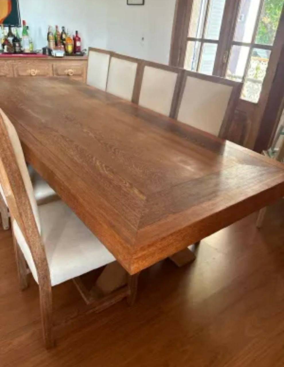 Mesa de Jantar Retangular com pés em X — Madeira Maciça Peroba (10 lugares)