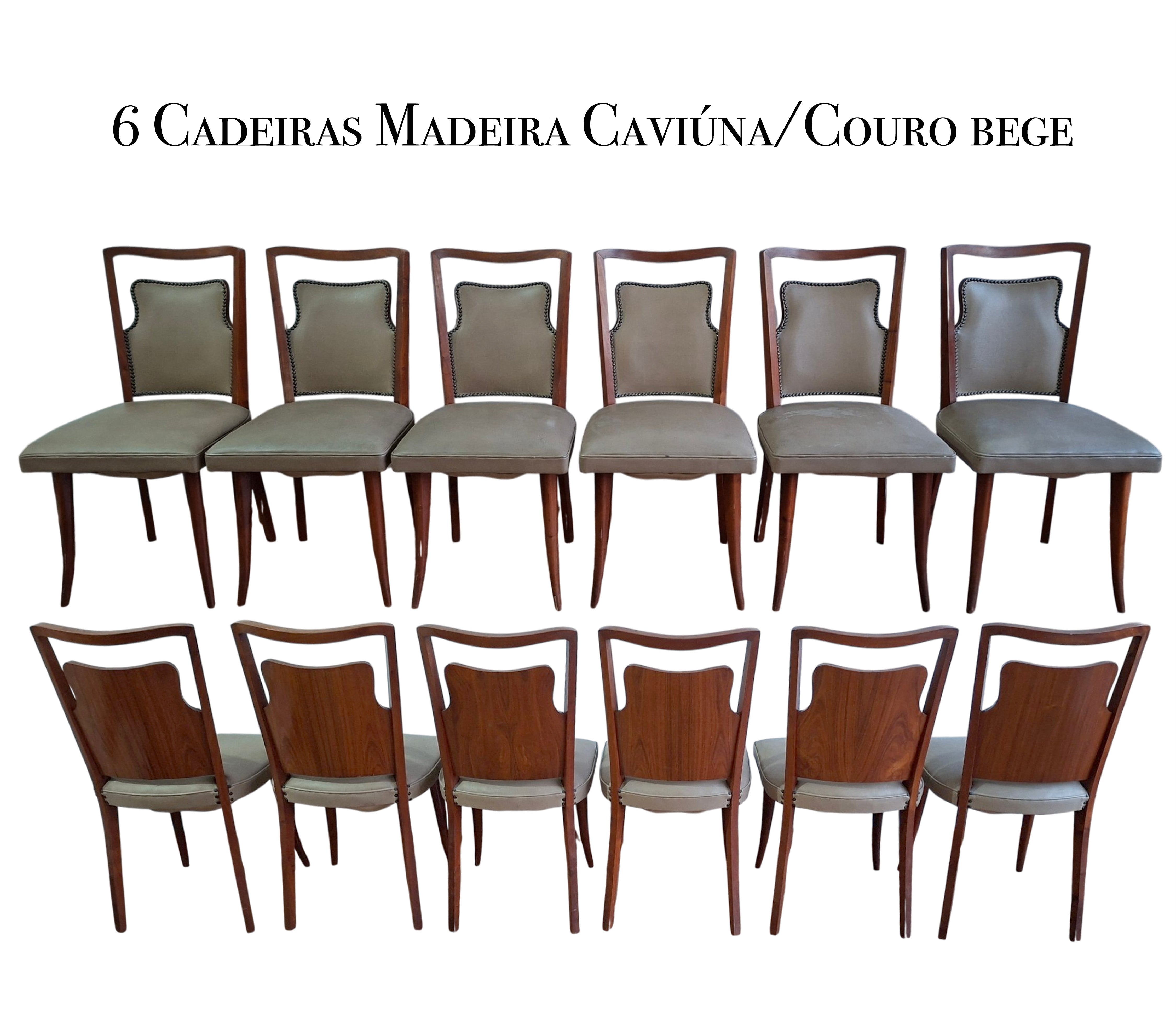 CONJUNTO DE MESA DE JANTAR COM 6 CADEIRAS – MADEIRA NOBRE CAVIÚNA
