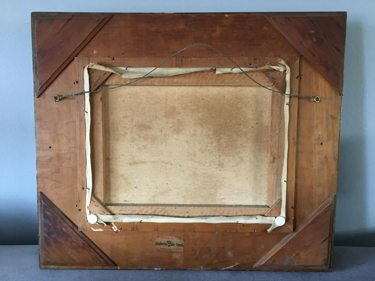 Quadro, óleo sobre tela, do pintor Guido Vergani chamada Vaso com Flores, com selo da antiga Galeria 7 de Abril