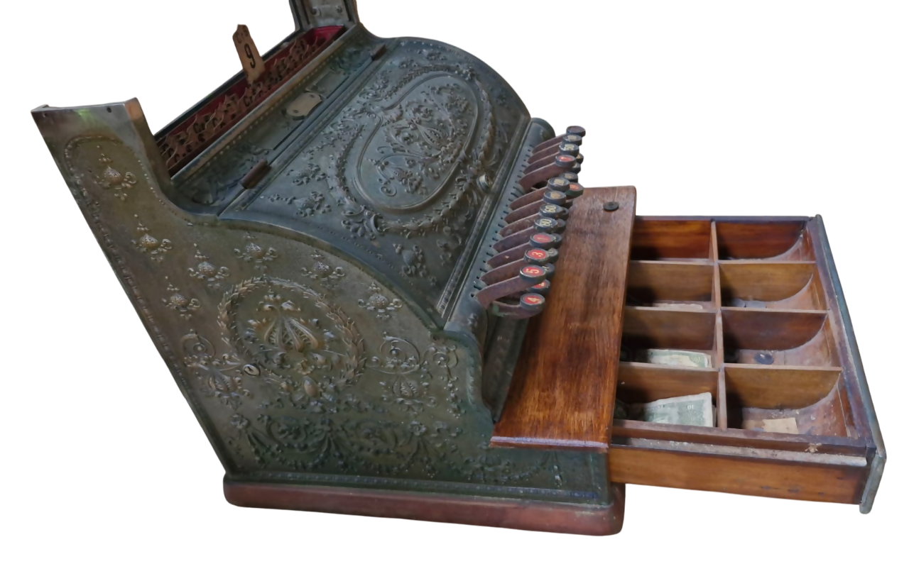 Imponente e Rara Caixa Registradora da marca National do Início do Séc. XX