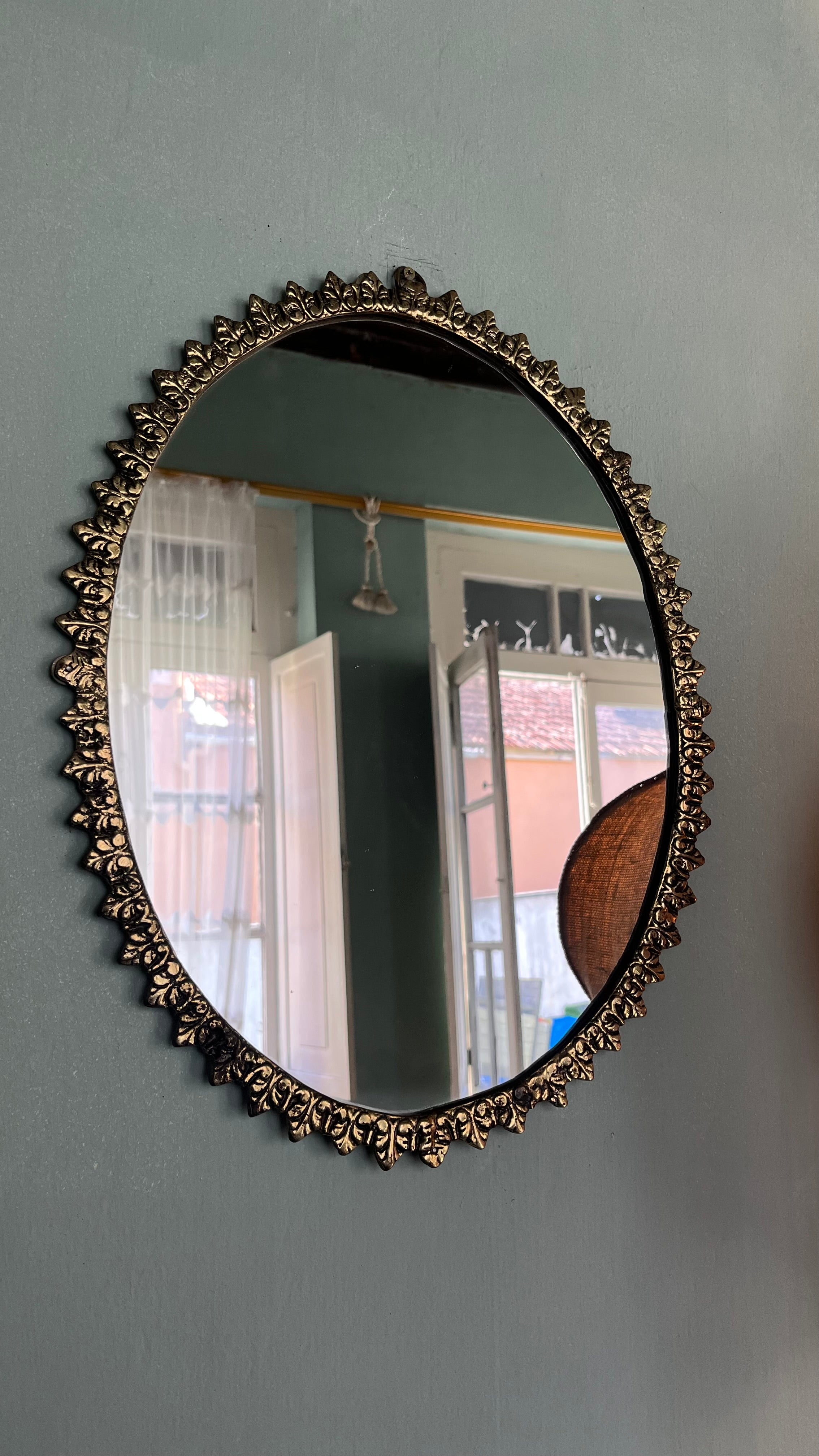 Espelho Oval vintage Ouro velho