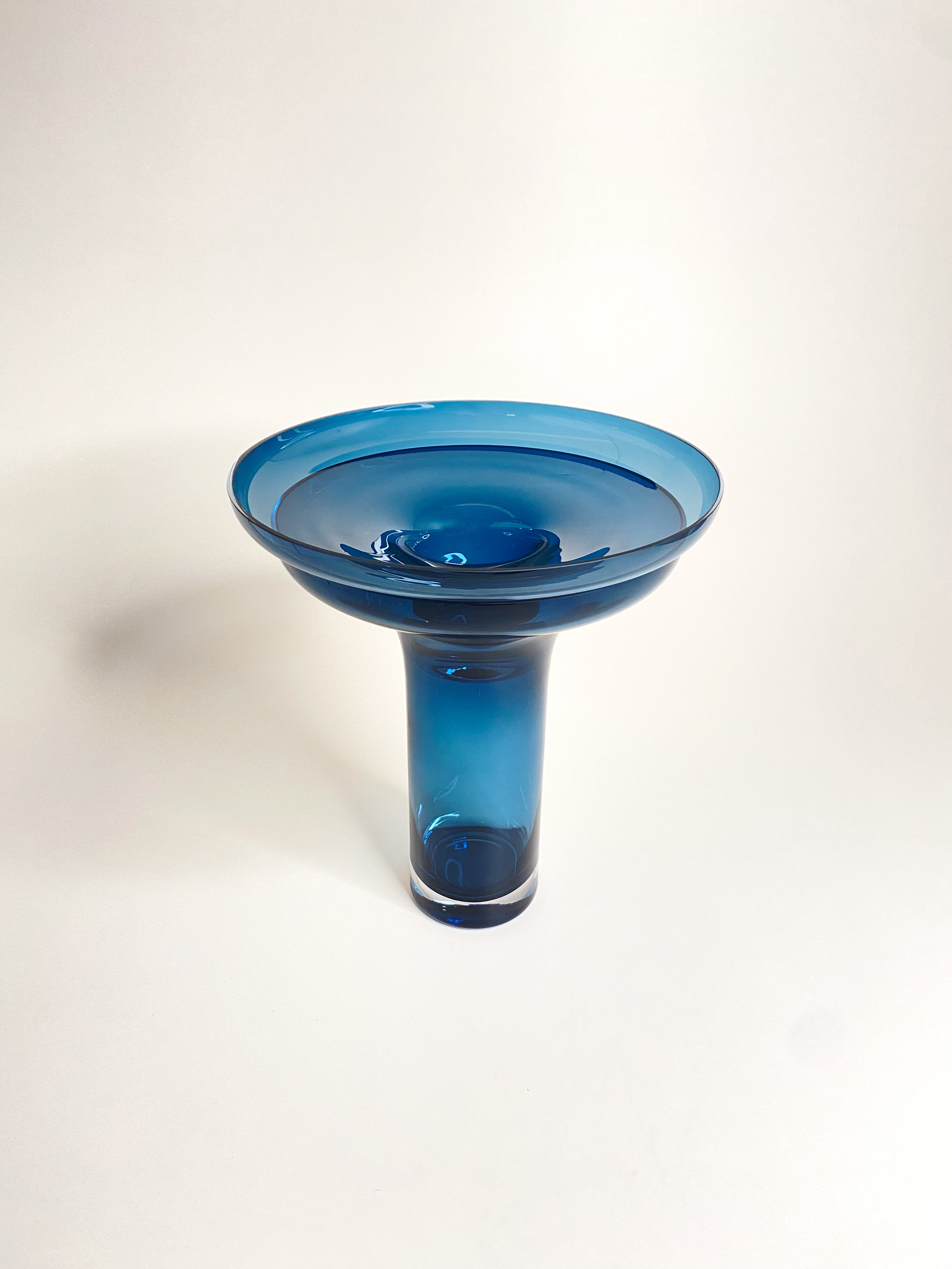 Par de Vasos / Fruteira de cristal azul