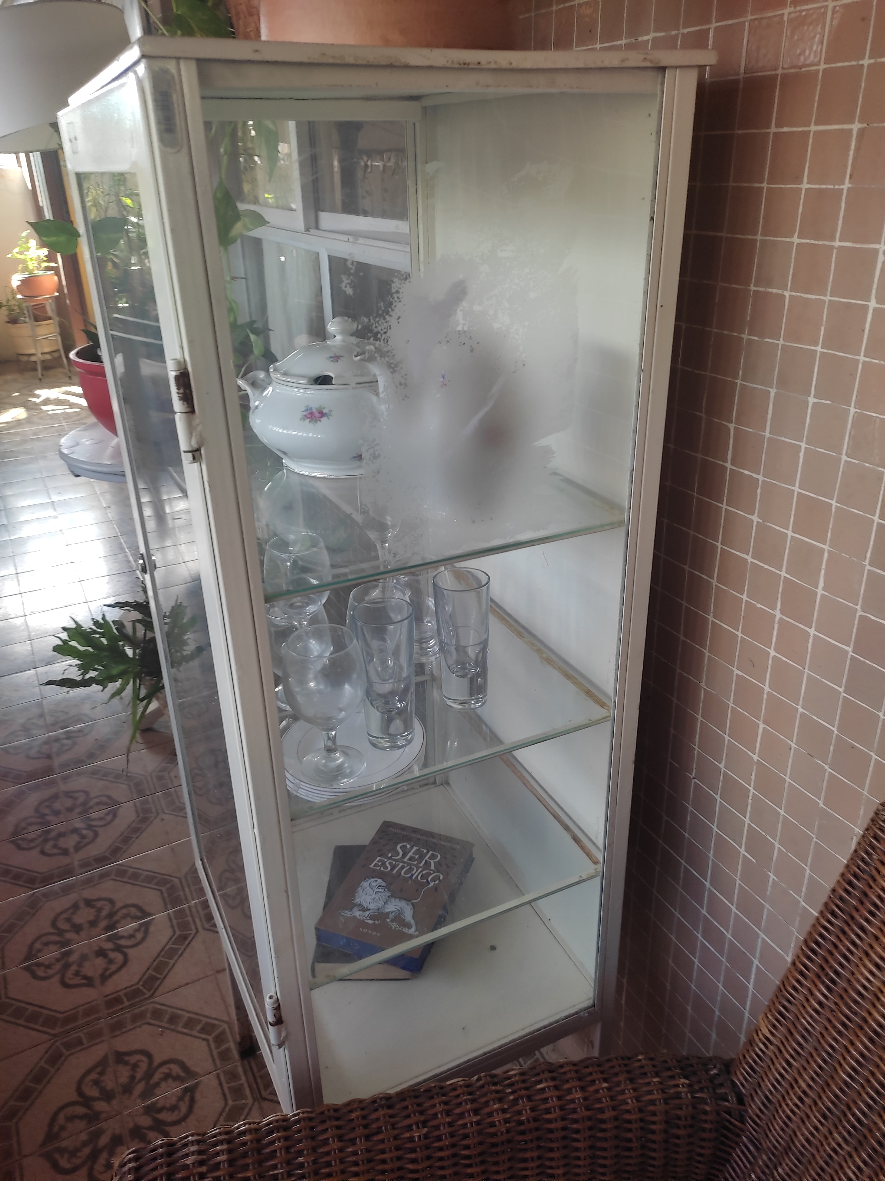 Armário Vitrine farmácia 1 porta em branco 