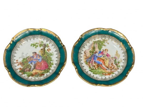 Par de pratos Limoges em porcelana francesa